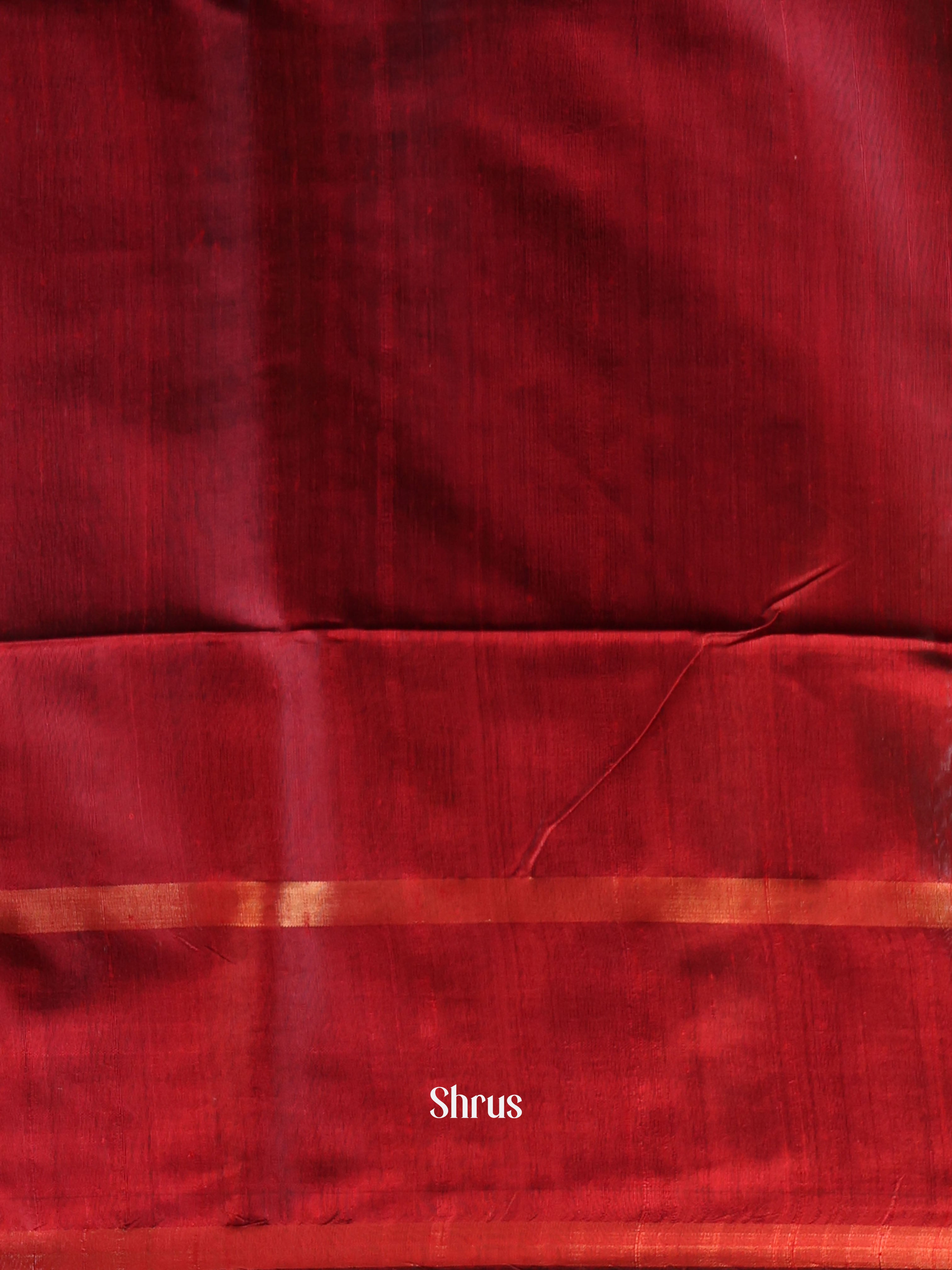 Grey & Maroon - Raw Silk Saree - Shop on Shrus.com