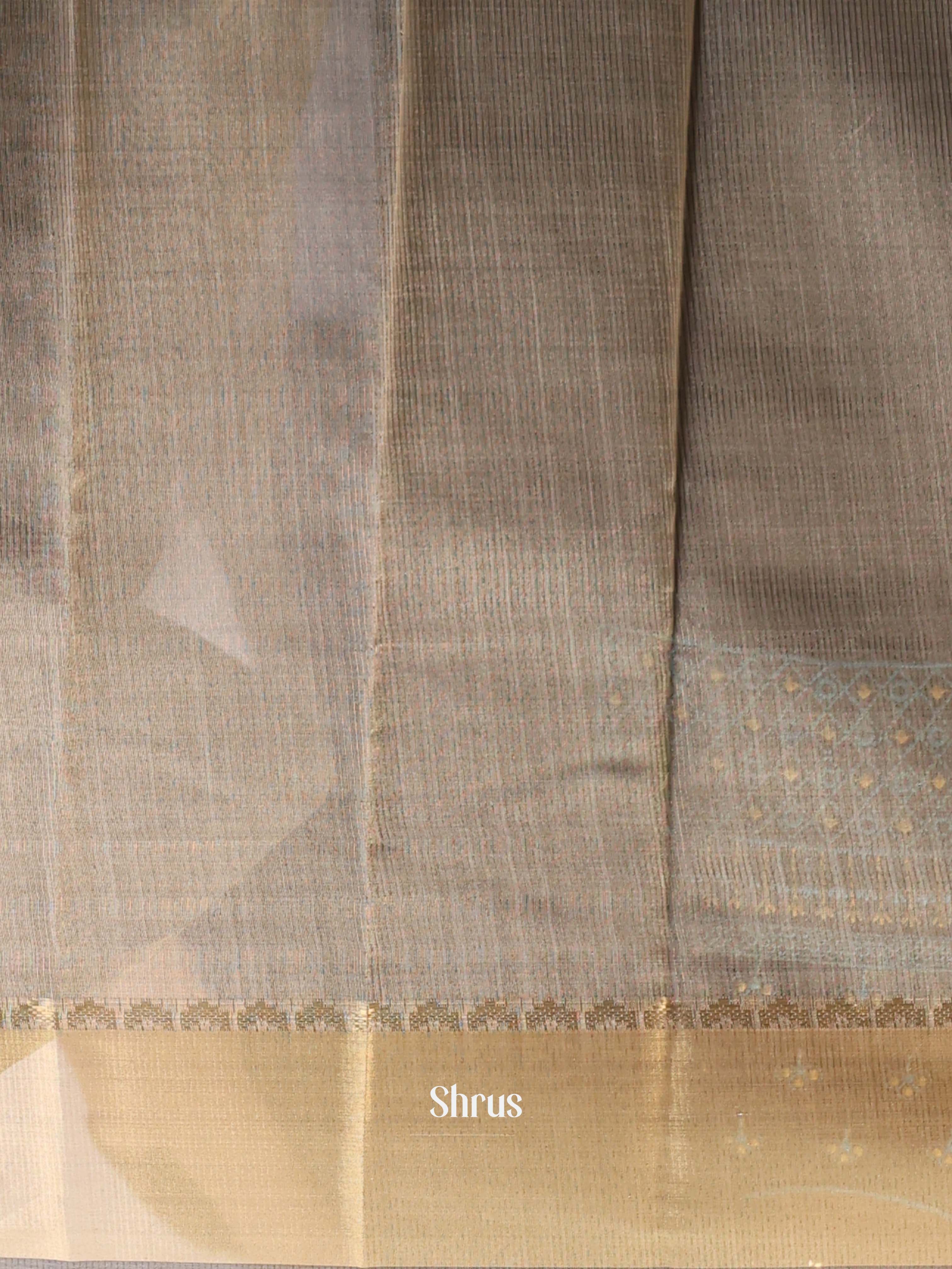 Grey - Semi Dupion Saree - Shop on Shrus.com