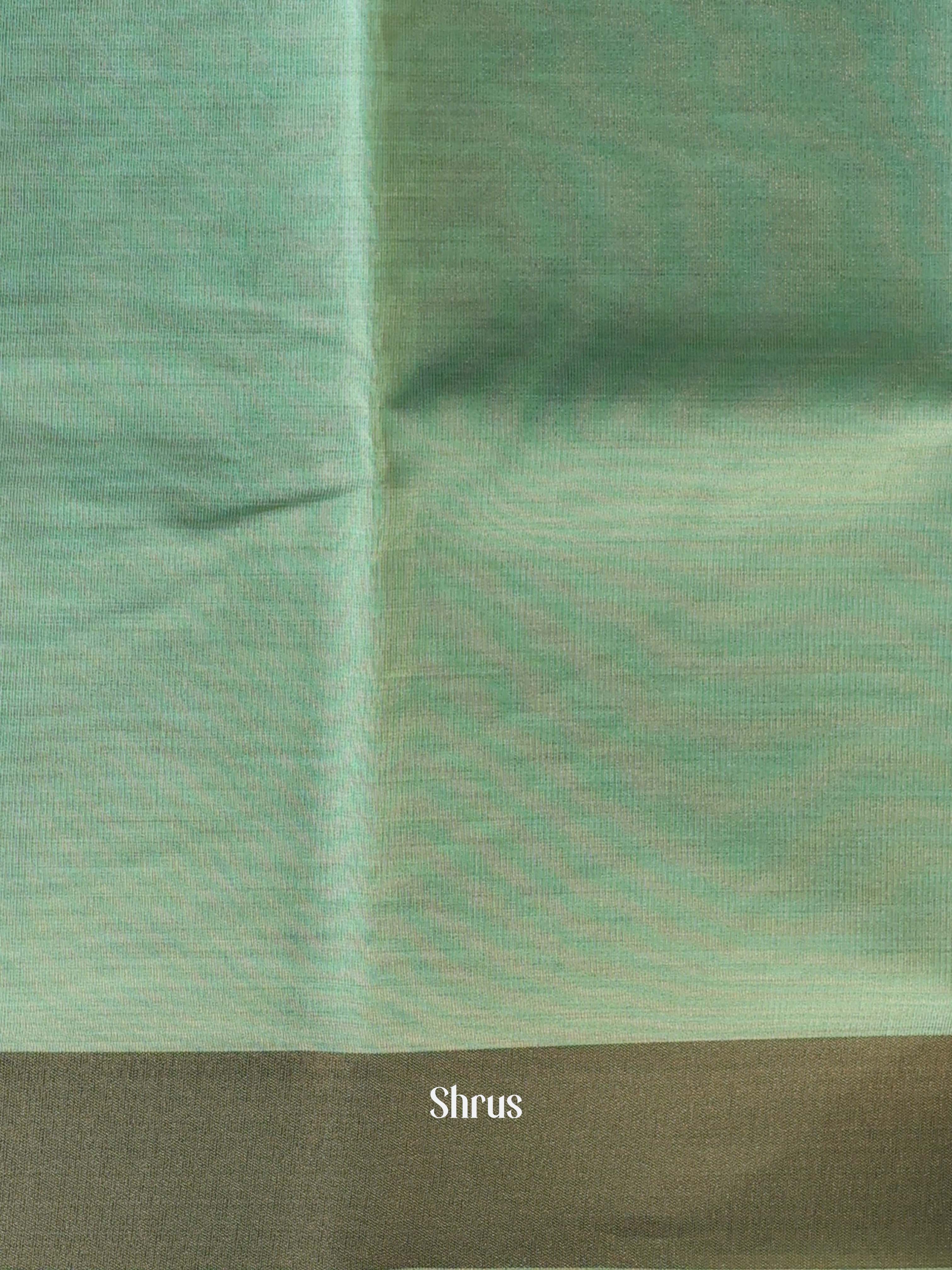 Green- Semi Dupion Saree - Shop on Shrus.com