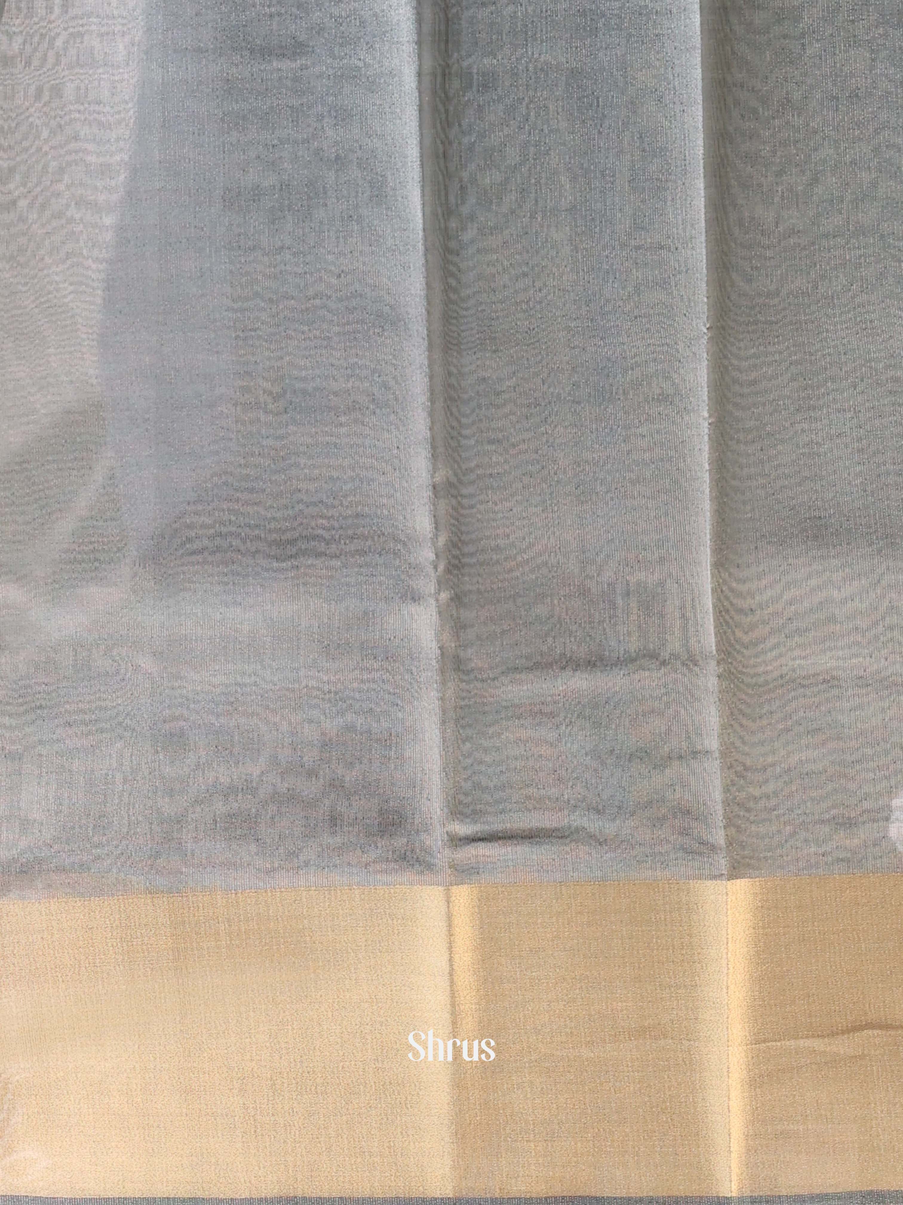 Grey - Semi Dupion Saree - Shop on Shrus.com