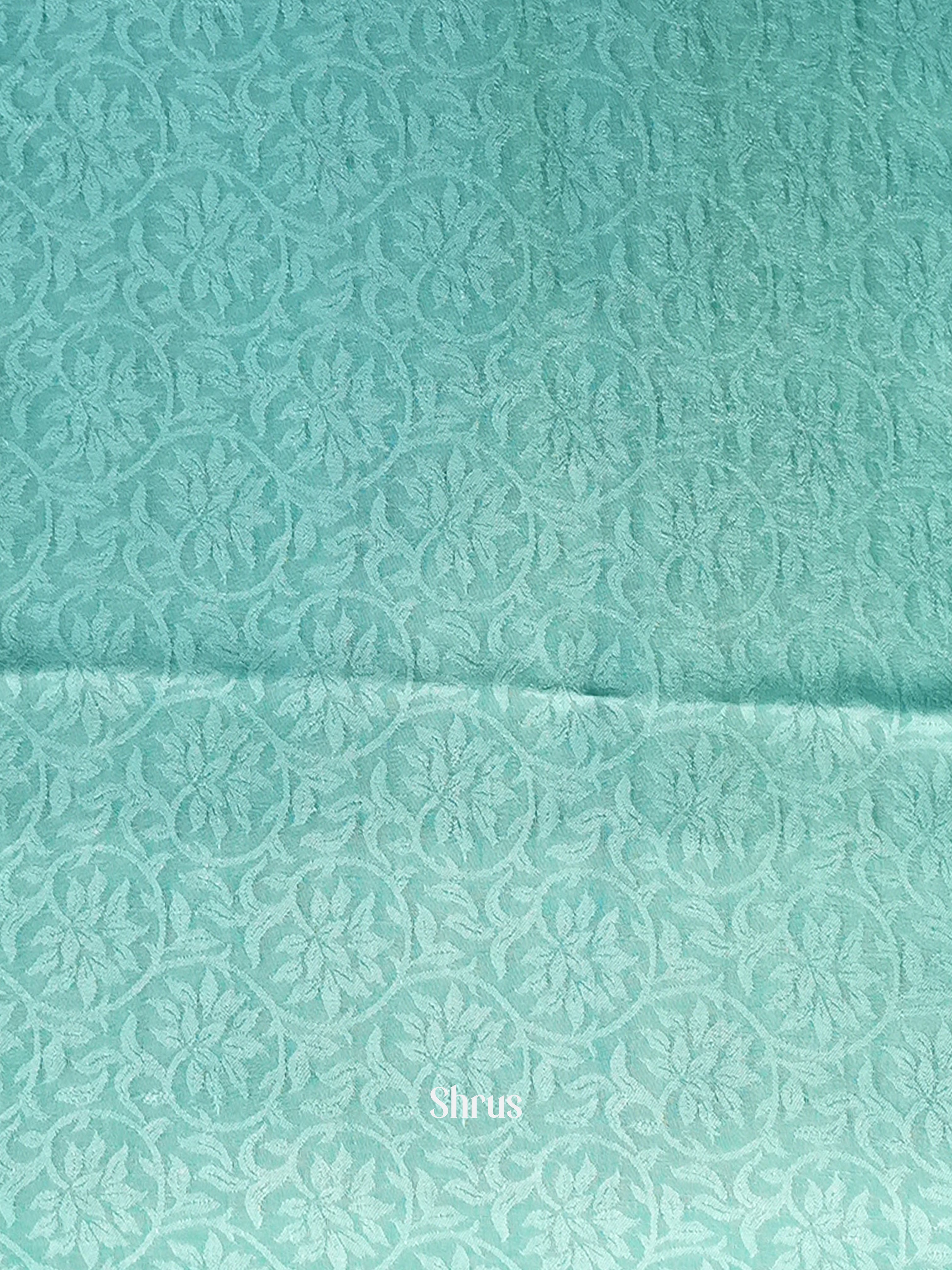 Teal Blue - Semi Organza Saree - Shop on Shrus.com