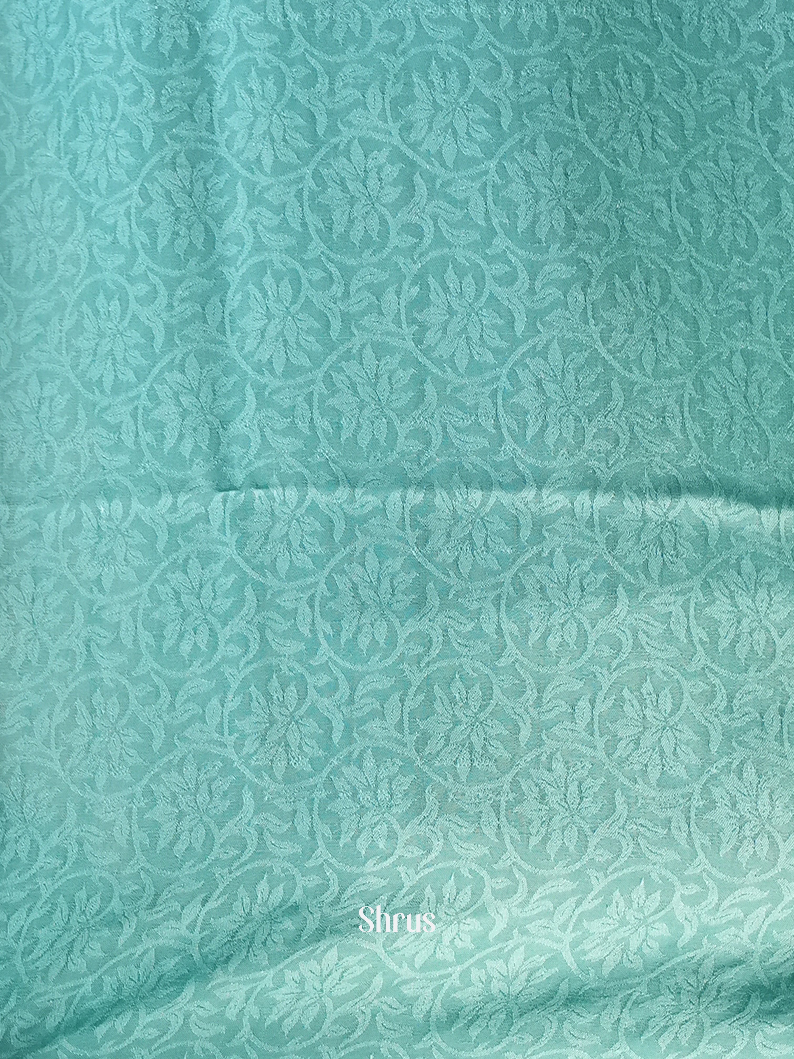 Teal - Semi Organza Saree - Shop on Shrus.com