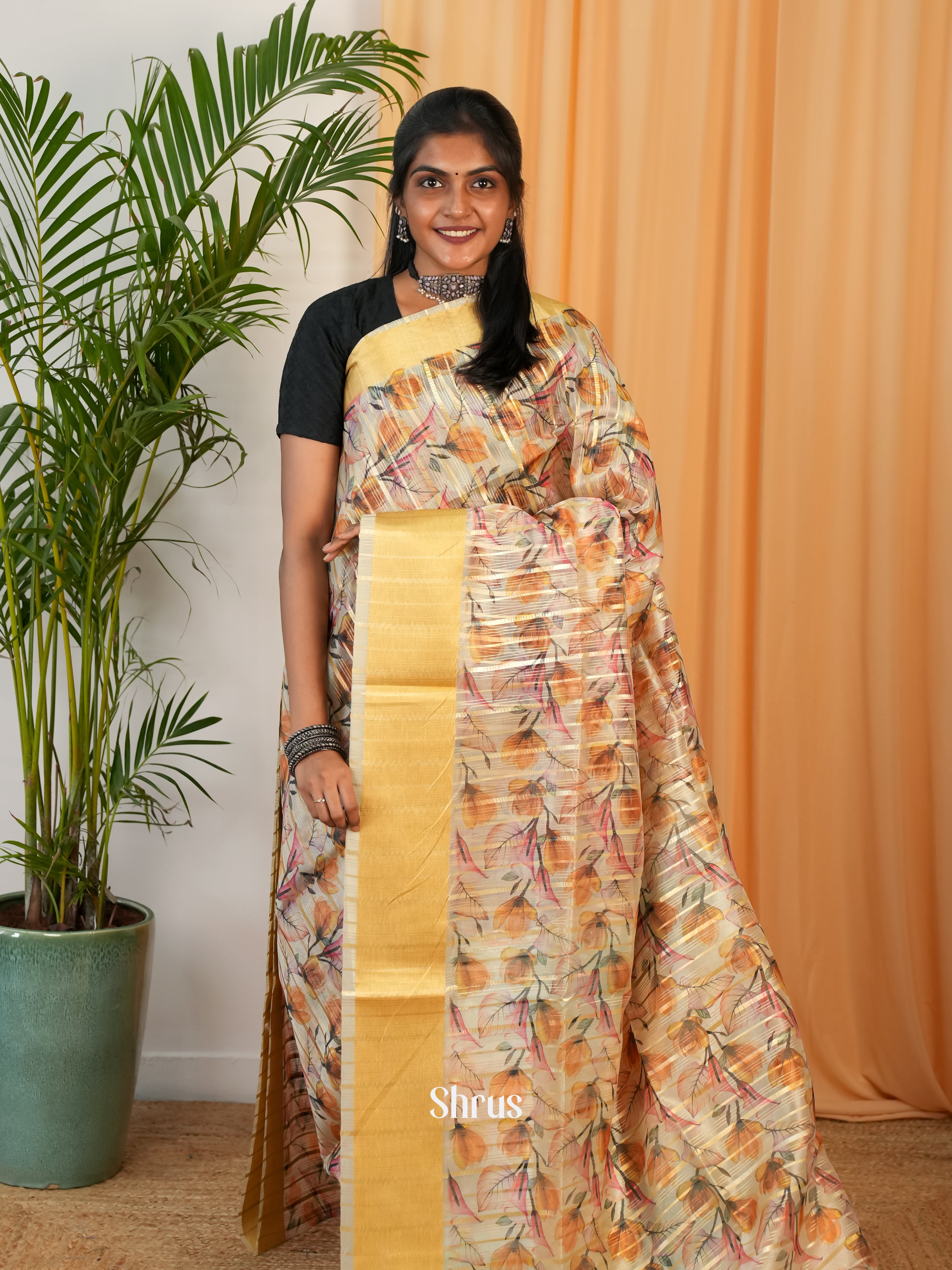 Yellow - Semi Organza - Shop on Shrus.com