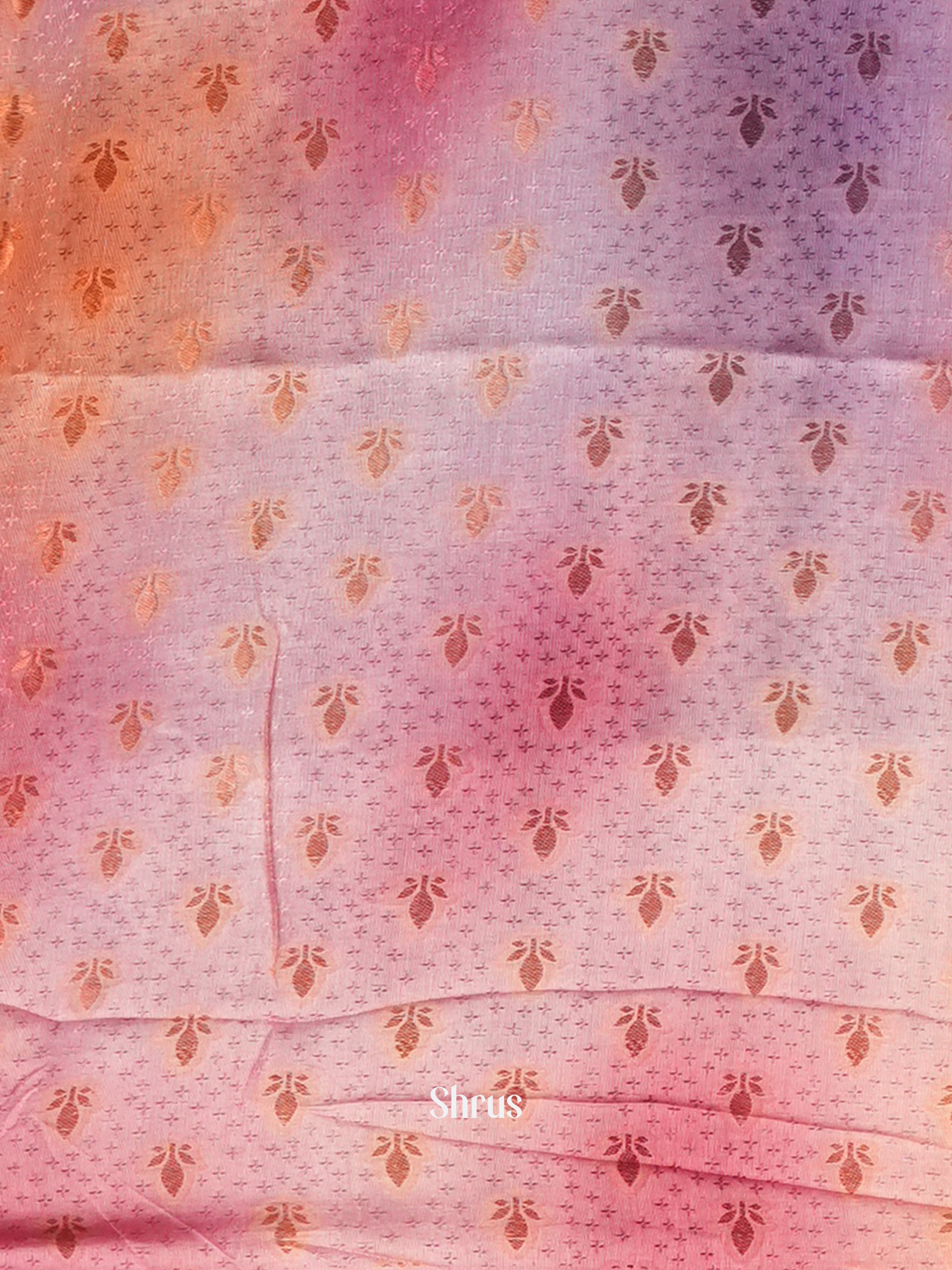 Pink - Semi Organza Saree - Shop on Shrus.com