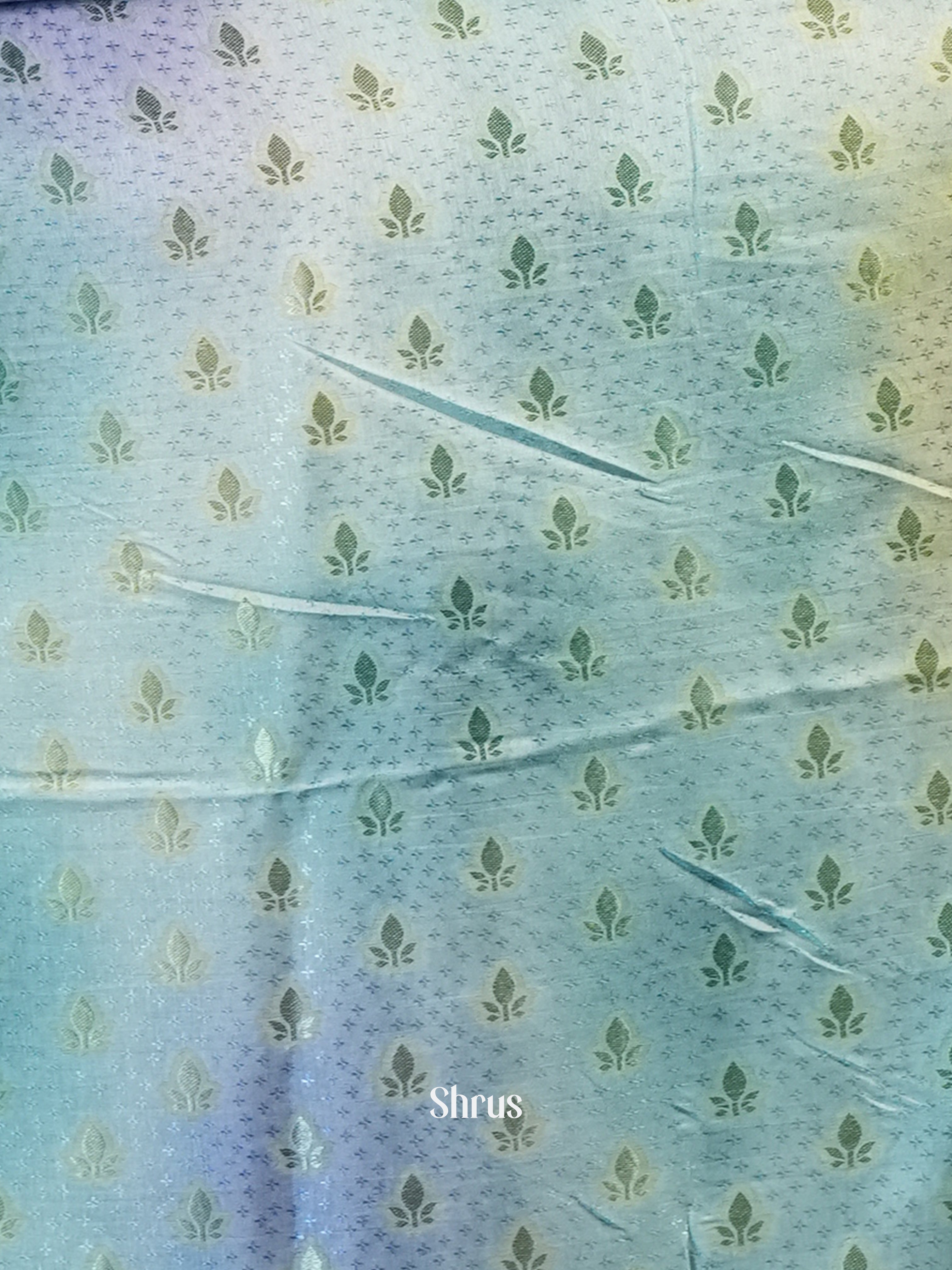 Grey - Semi Organza Saree - Shop on Shrus.com