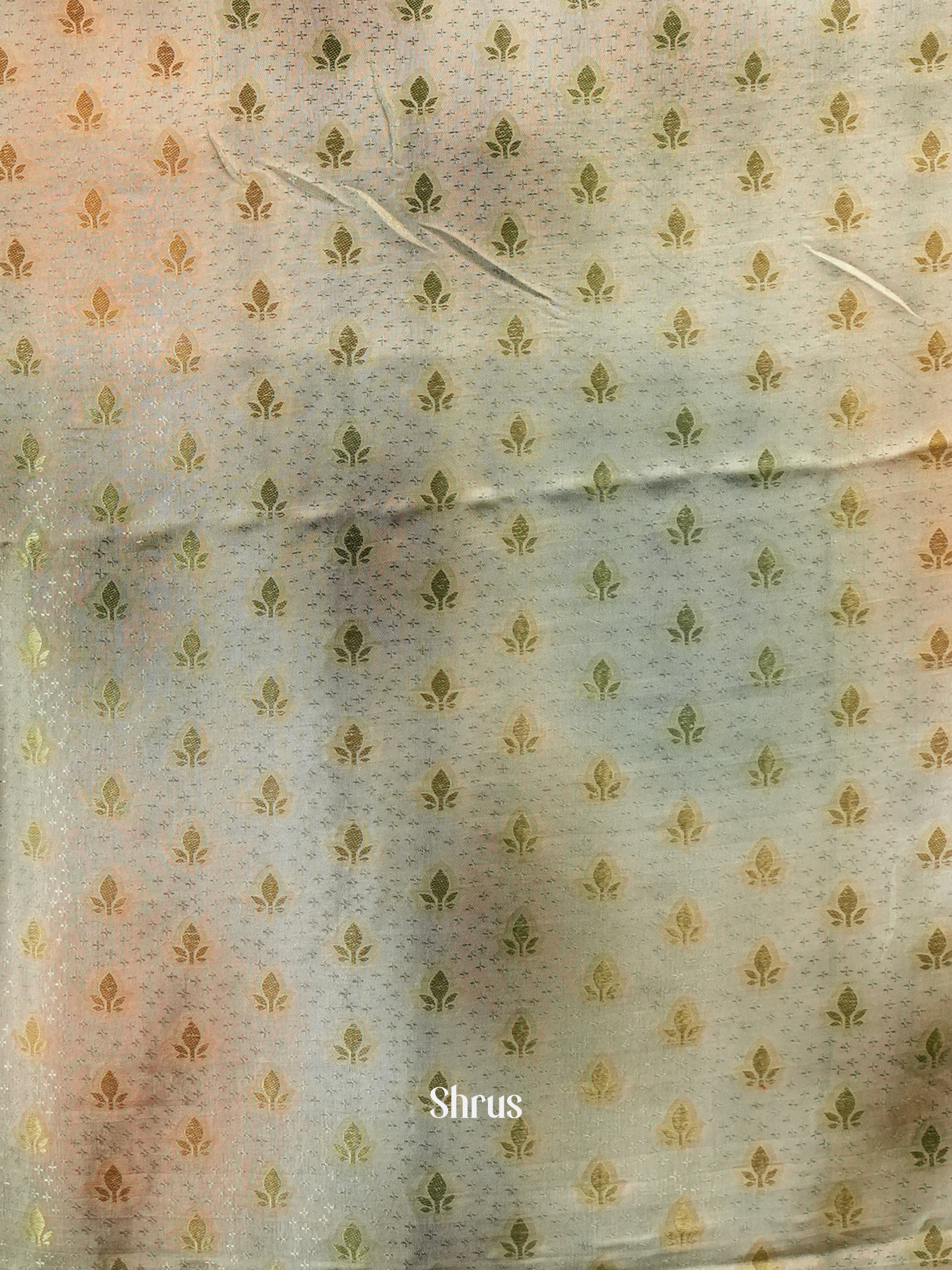 Green & Grey - Semi Organza Saree - Shop on Shrus.com