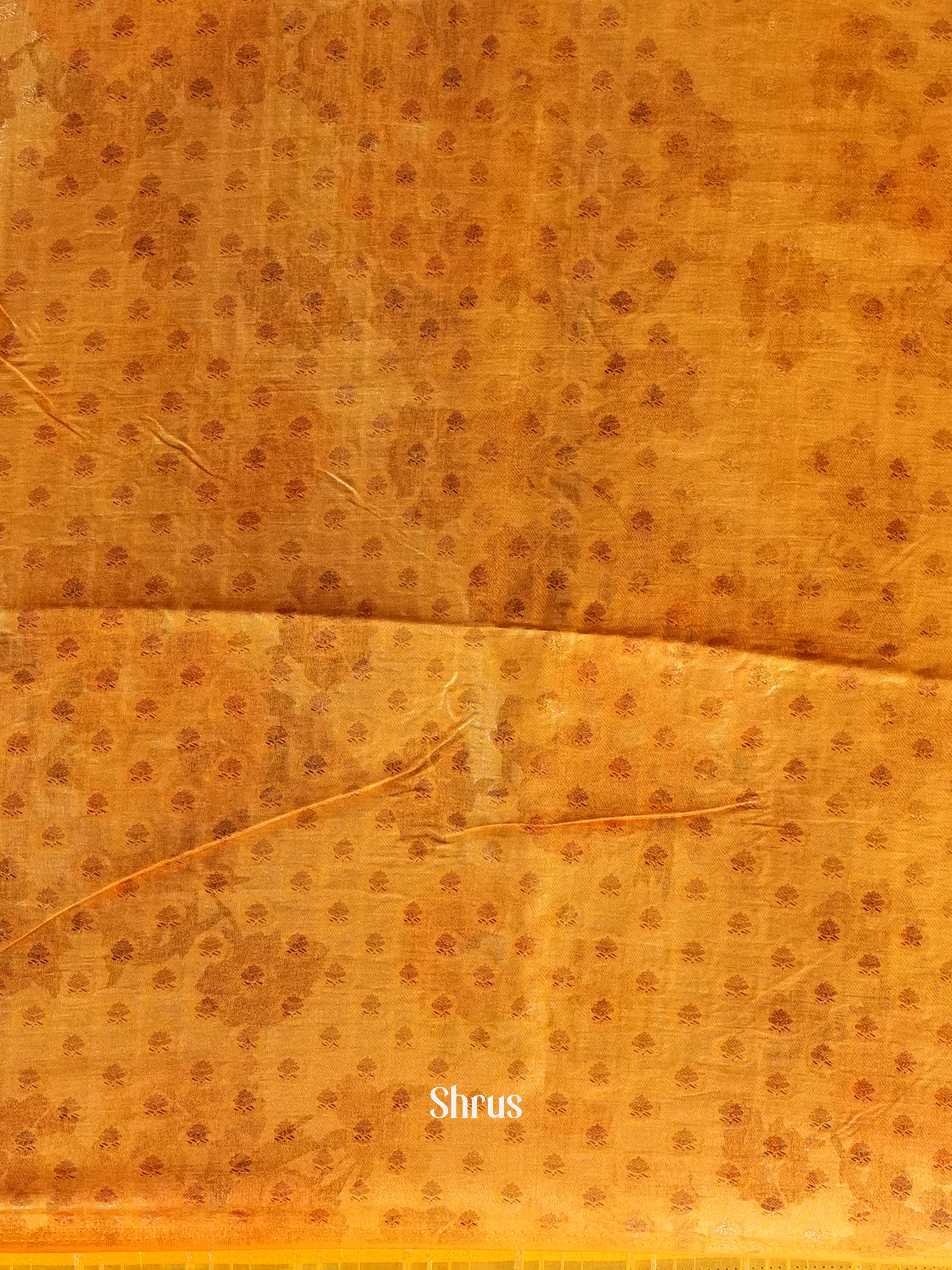 Mustard - Semi Organza Saree - Shop on Shrus.com