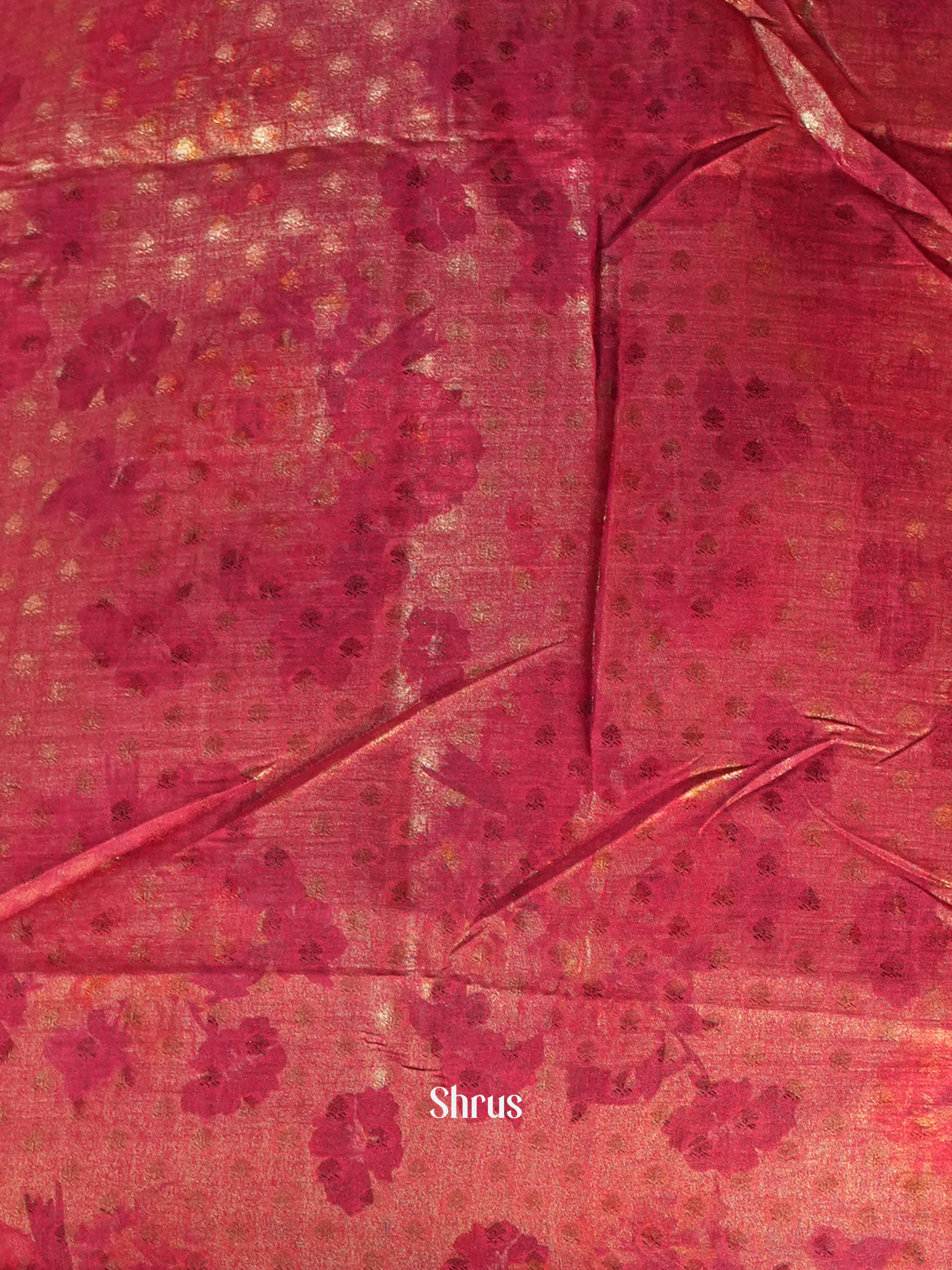 Red - Semi Organza Saree - Shop on Shrus.com