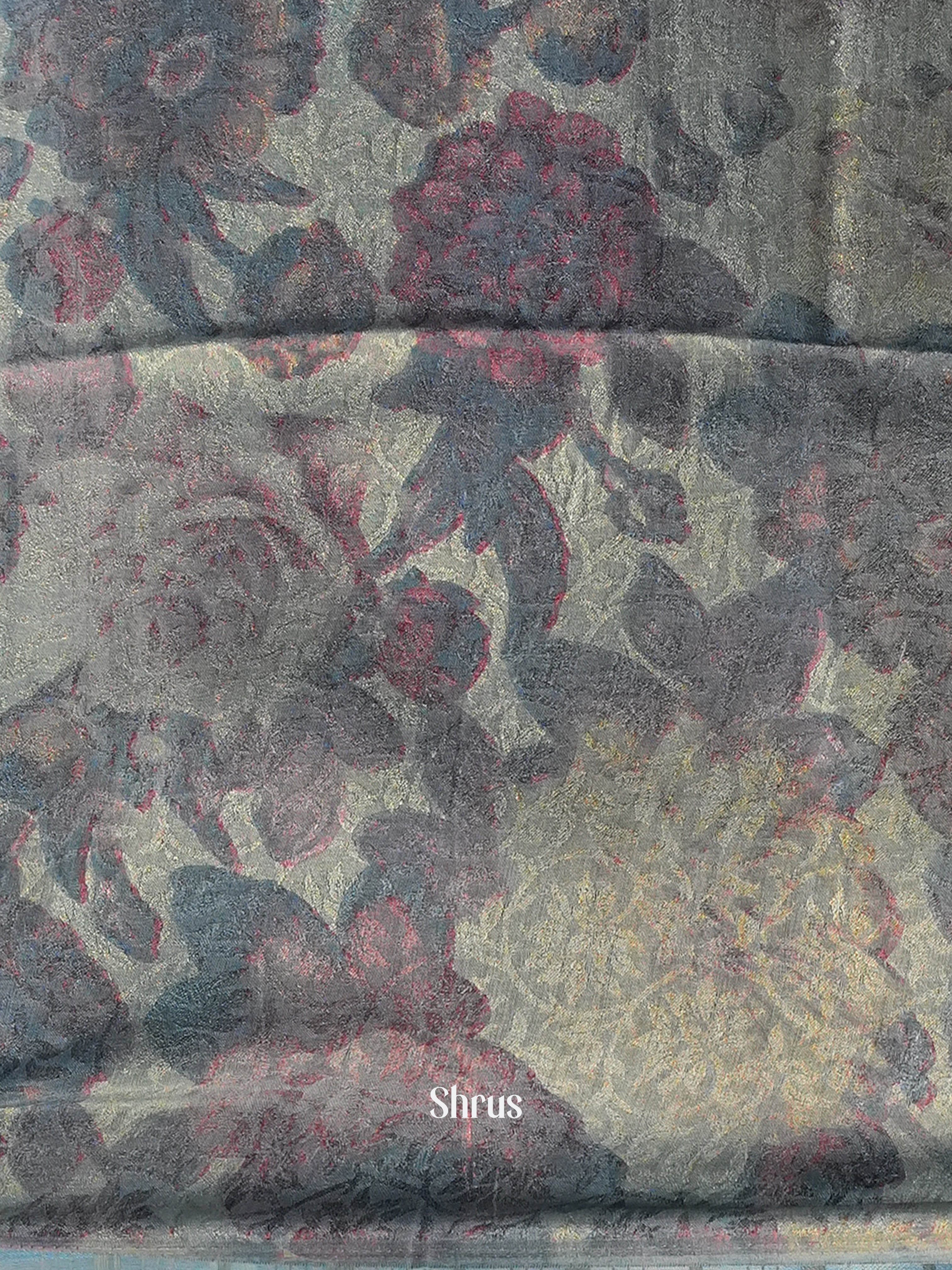 Blue - Semi Organza Saree - Shop on Shrus.com