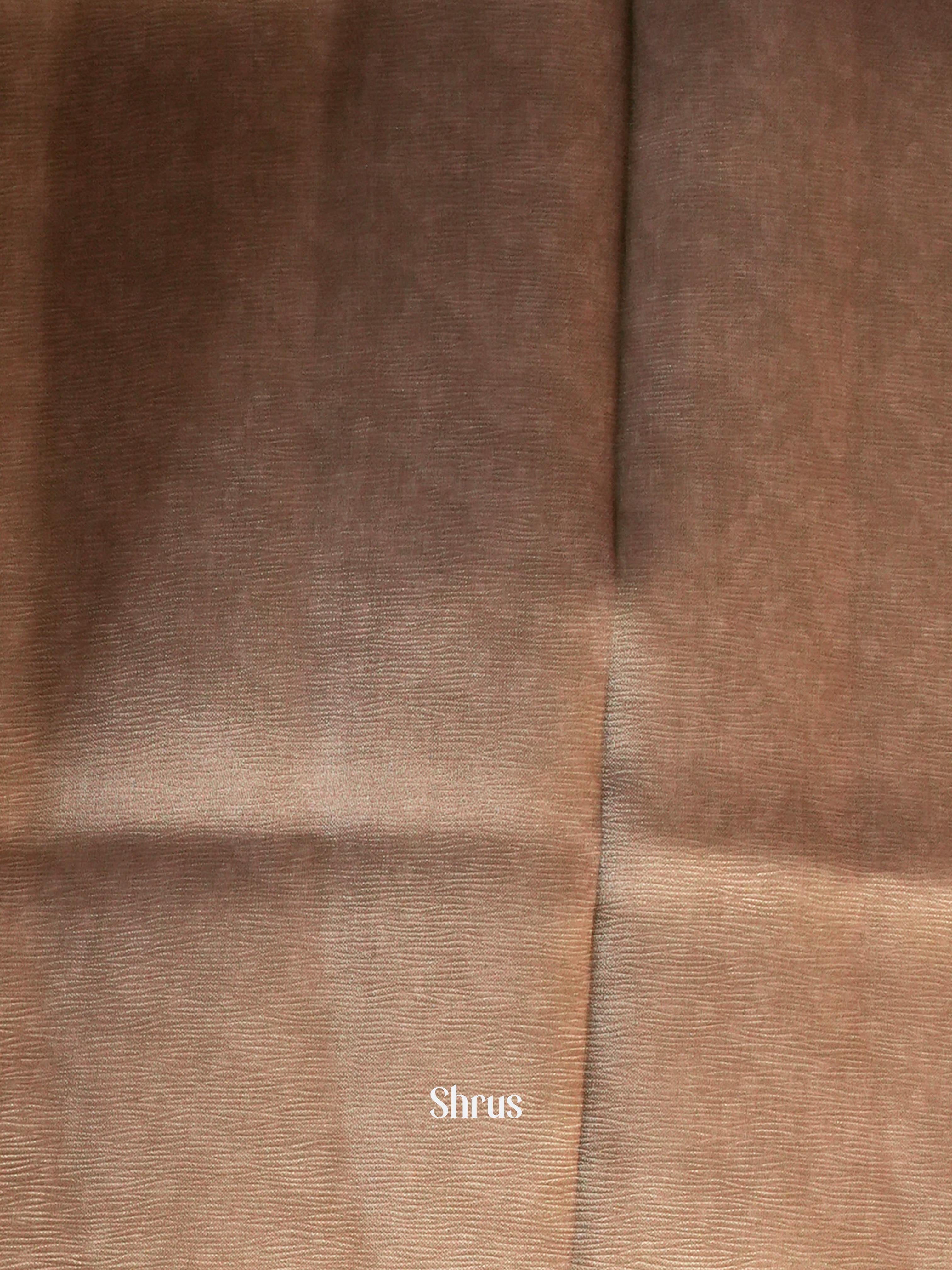 Green & Brown - Bamboo silk Saree - Shop on Shrus.com