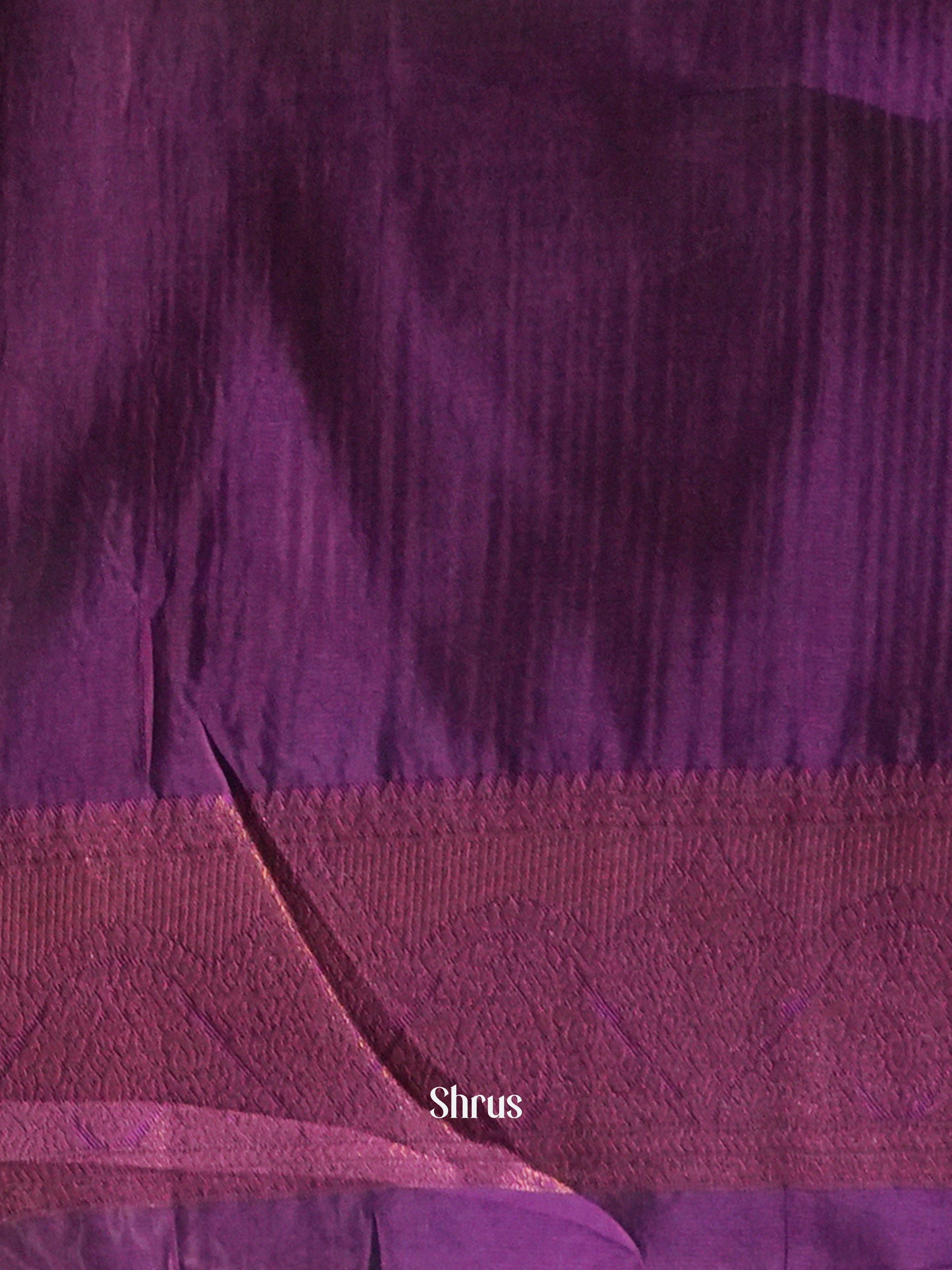 Grey & Purple - Semi Organza Saree - Shop on Shrus.com