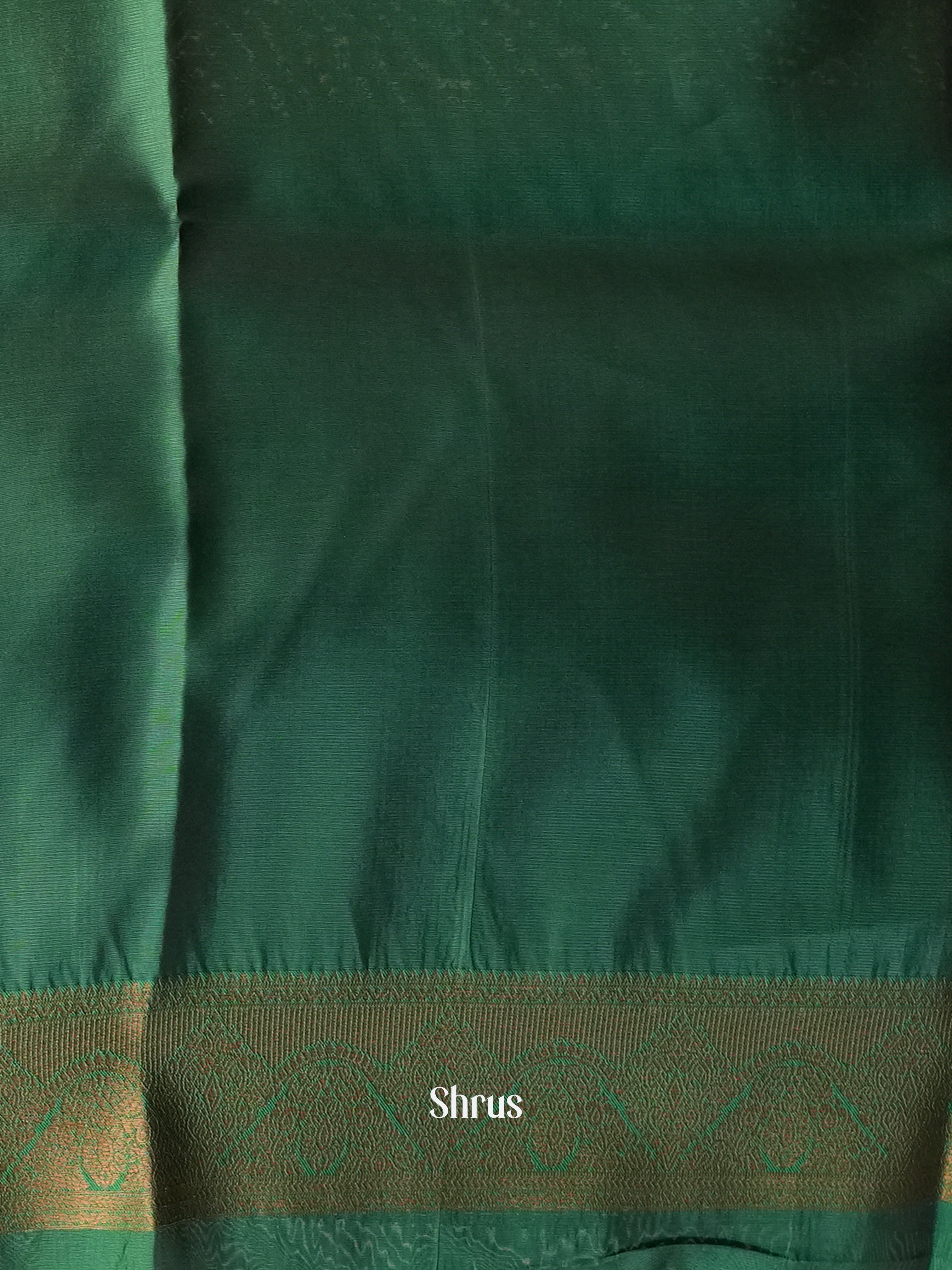 Brown & Green - Semi Organza Saree - Shop on Shrus.com