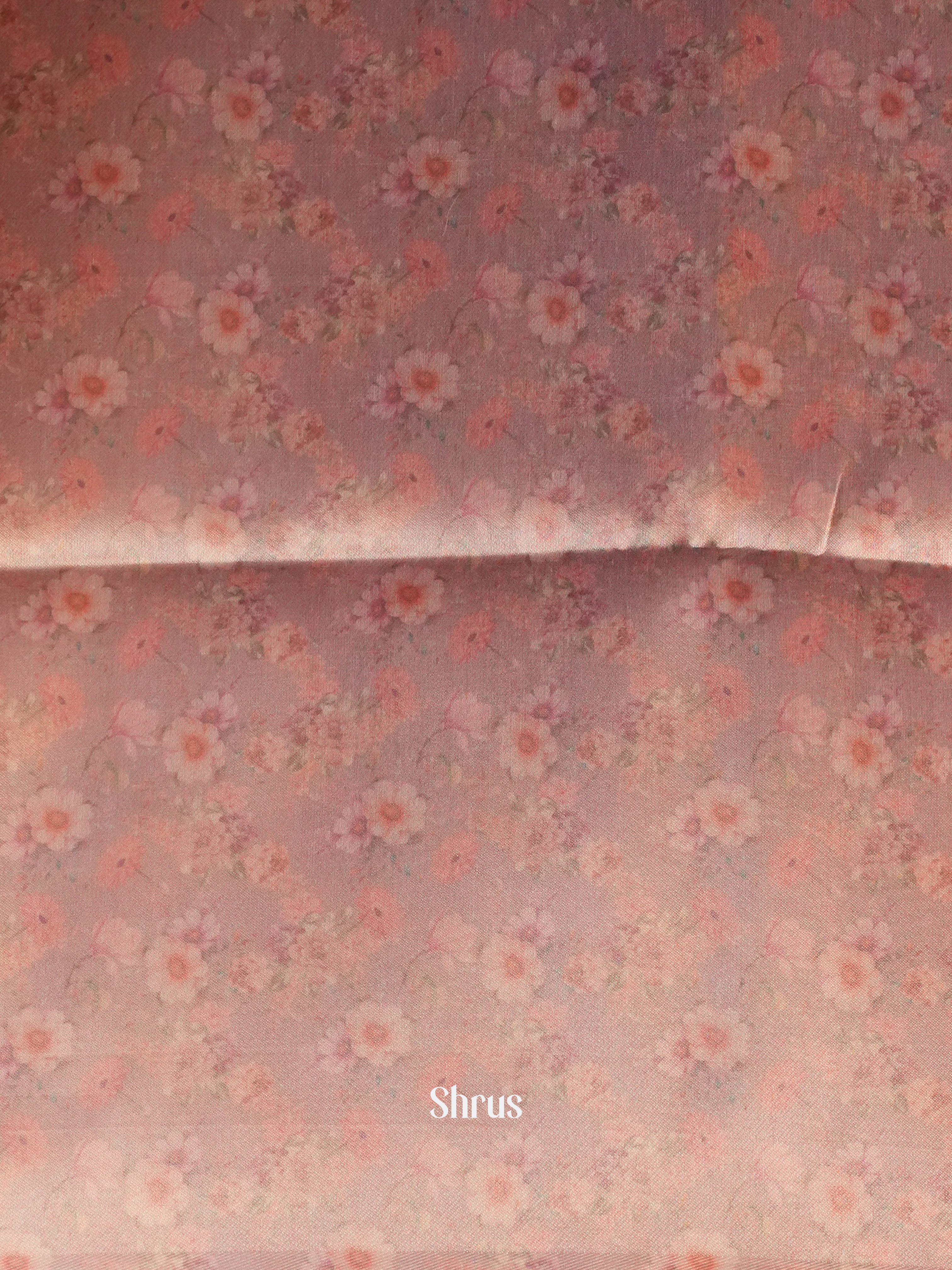 Beige & Dusty Pink - Semi Organza Saree - Shop on Shrus.com