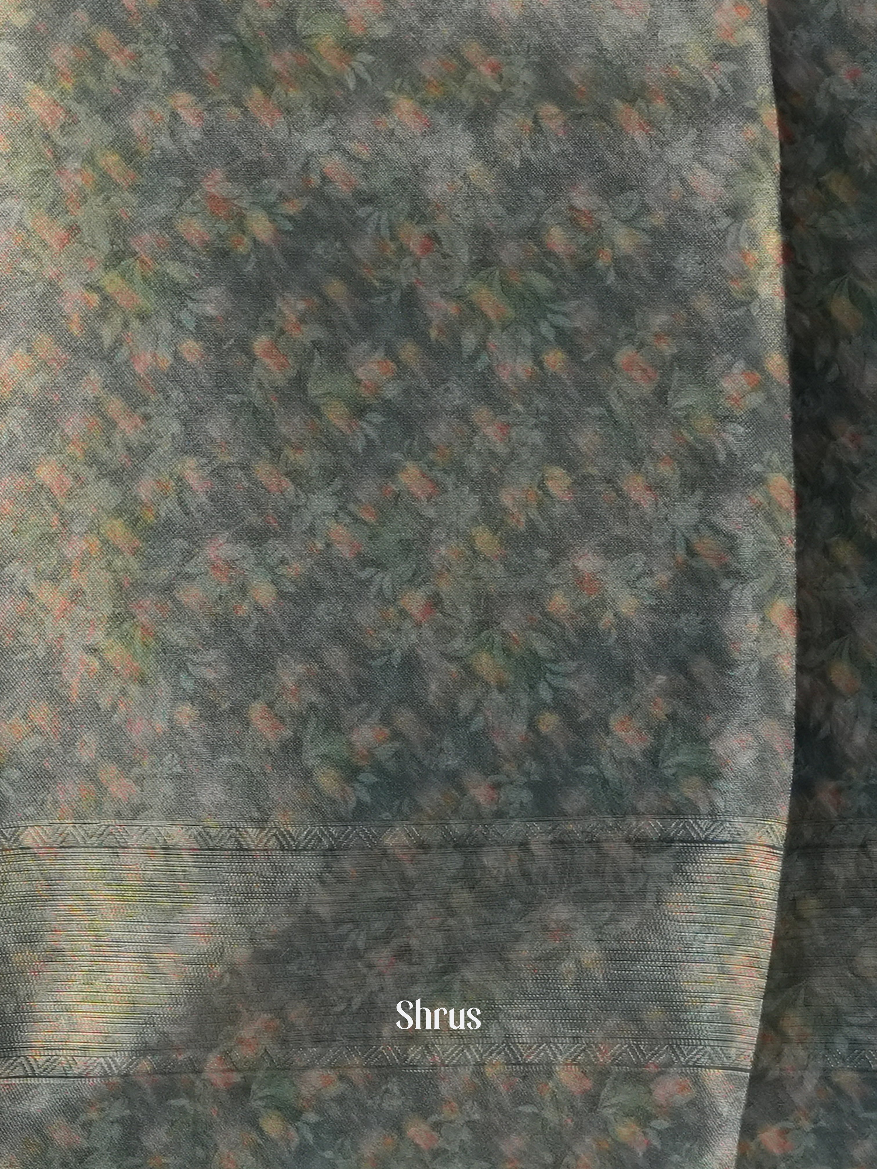Dusty Pink & Green - Semi Organza Saree - Shop on Shrus.com