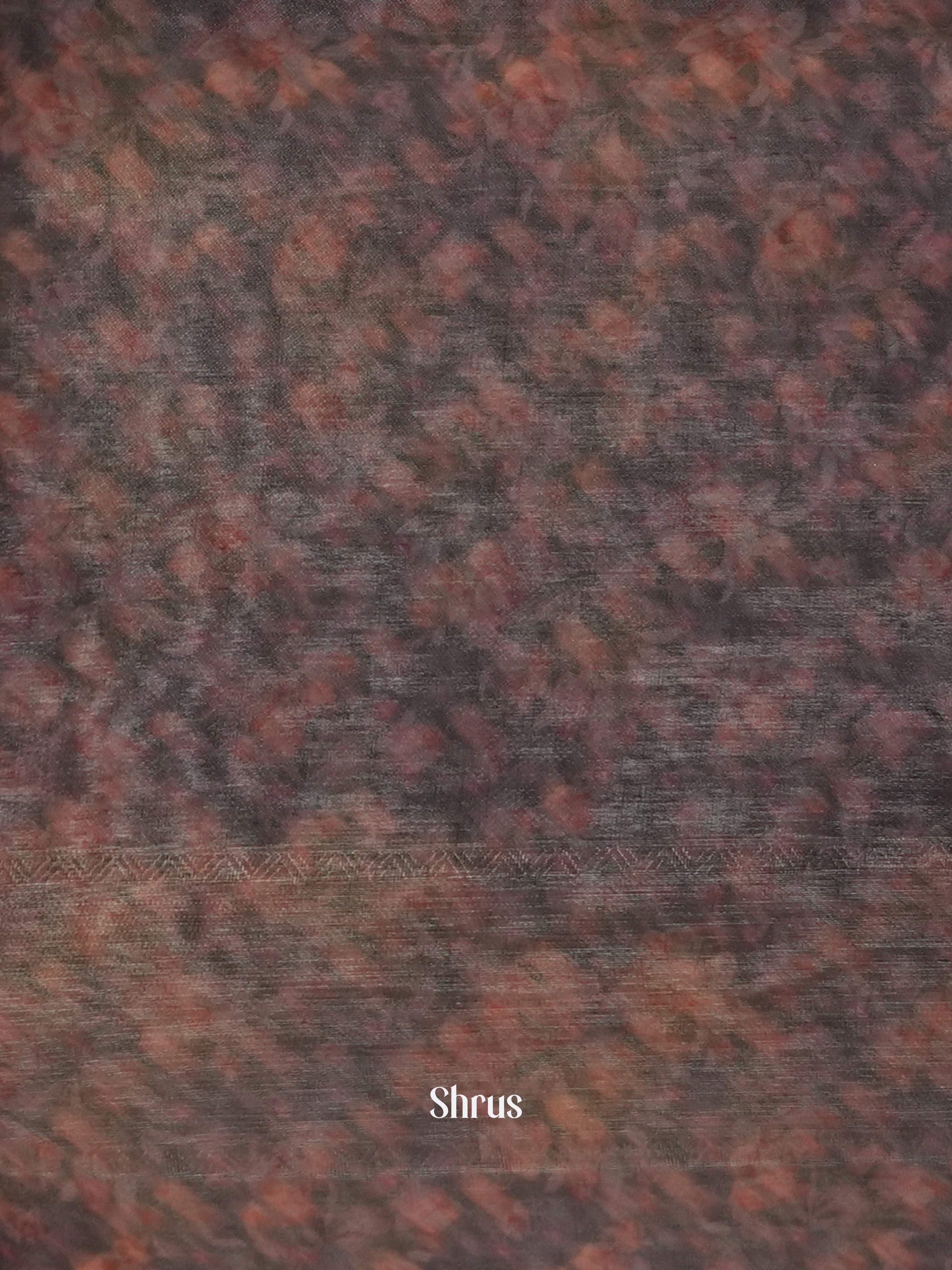 Dusty Brown & Black - Semi Organza Saree - Shop on Shrus.com