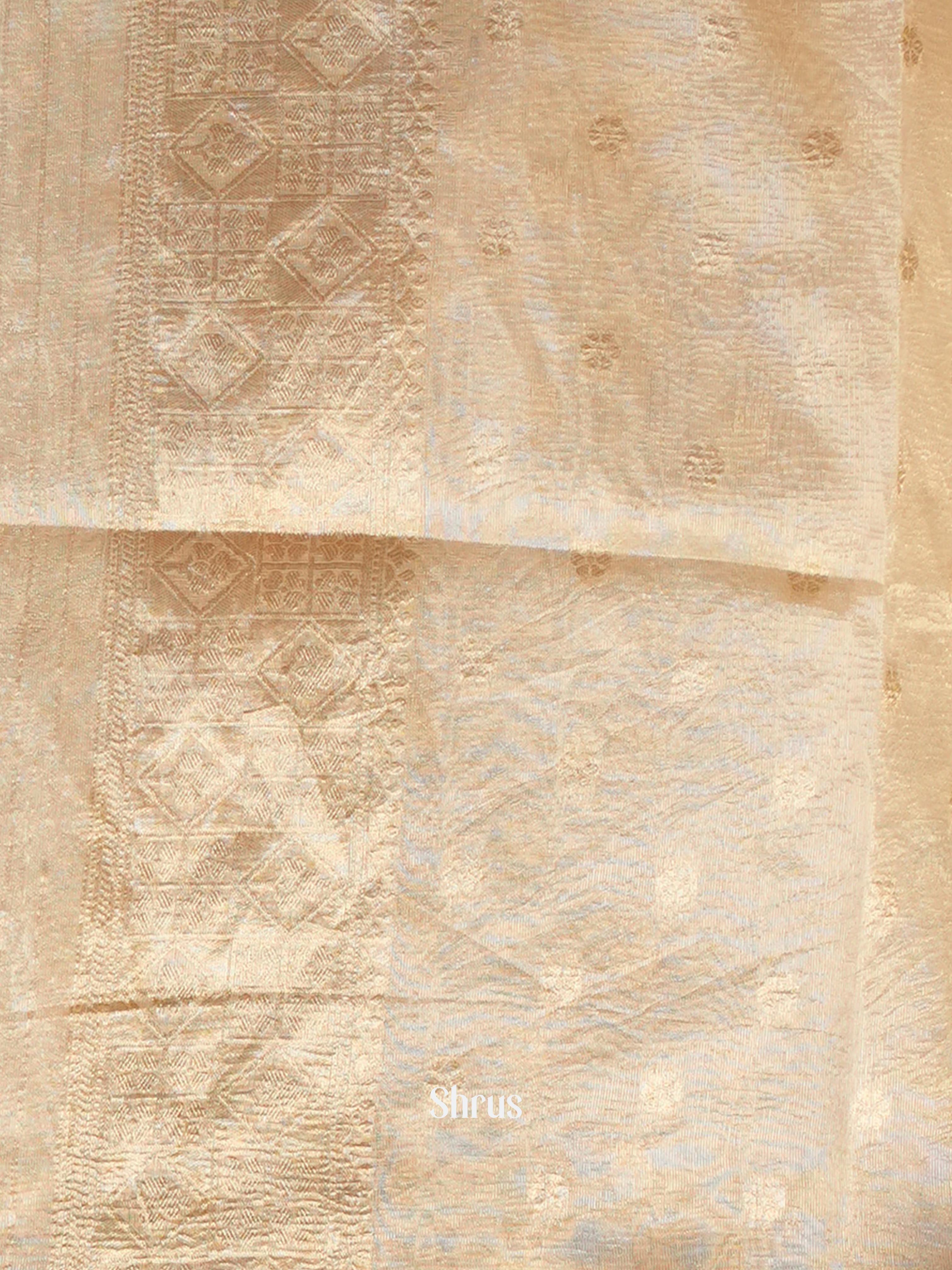 Cream - Bamboo silk Saree - Shop on Shrus.com