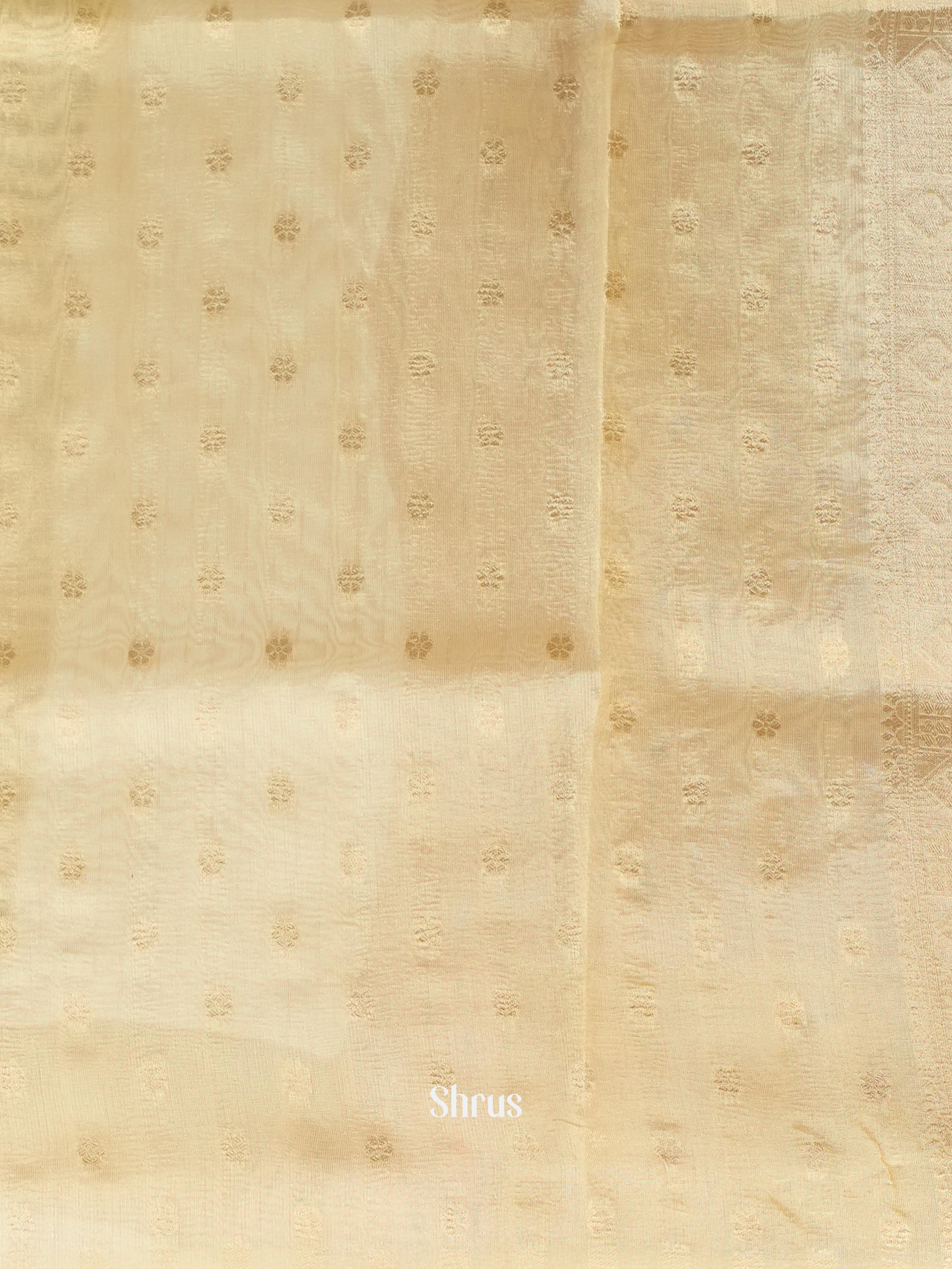 Cream - Bamboo silk Saree - Shop on Shrus.com