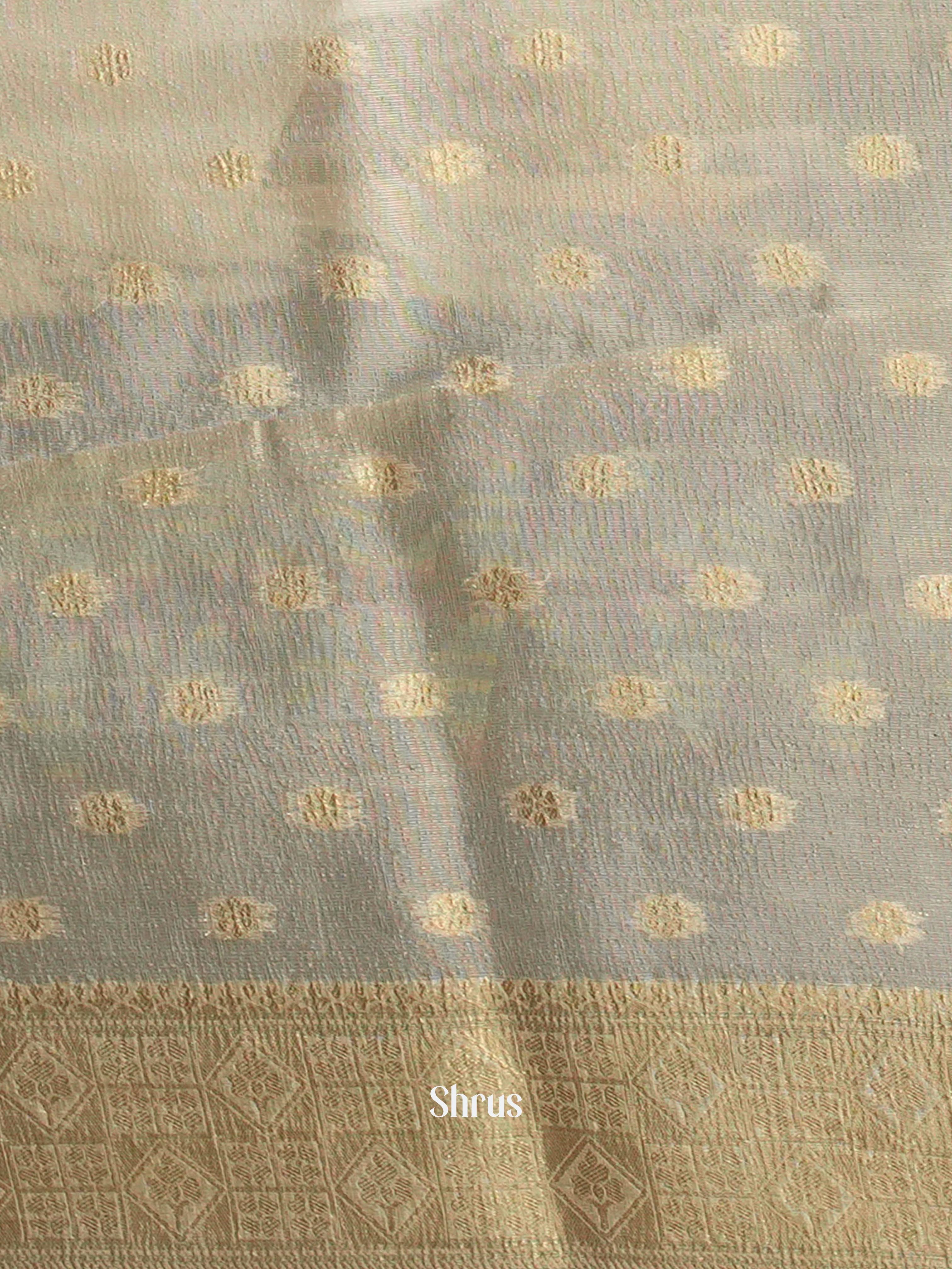 Cream - Bamboo silk Saree - Shop on Shrus.com