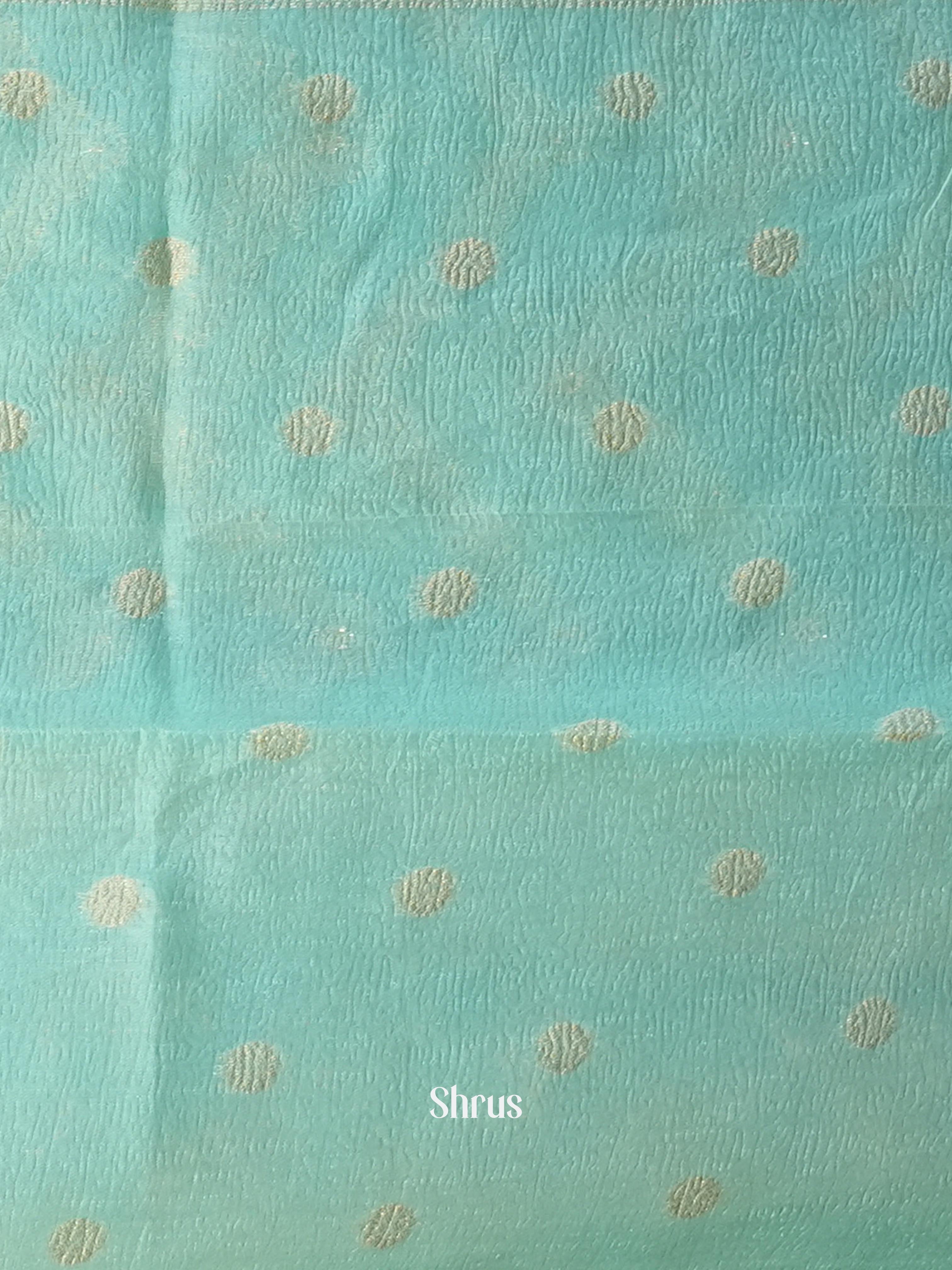 Teal - Bamboo silk Saree - Shop on Shrus.com