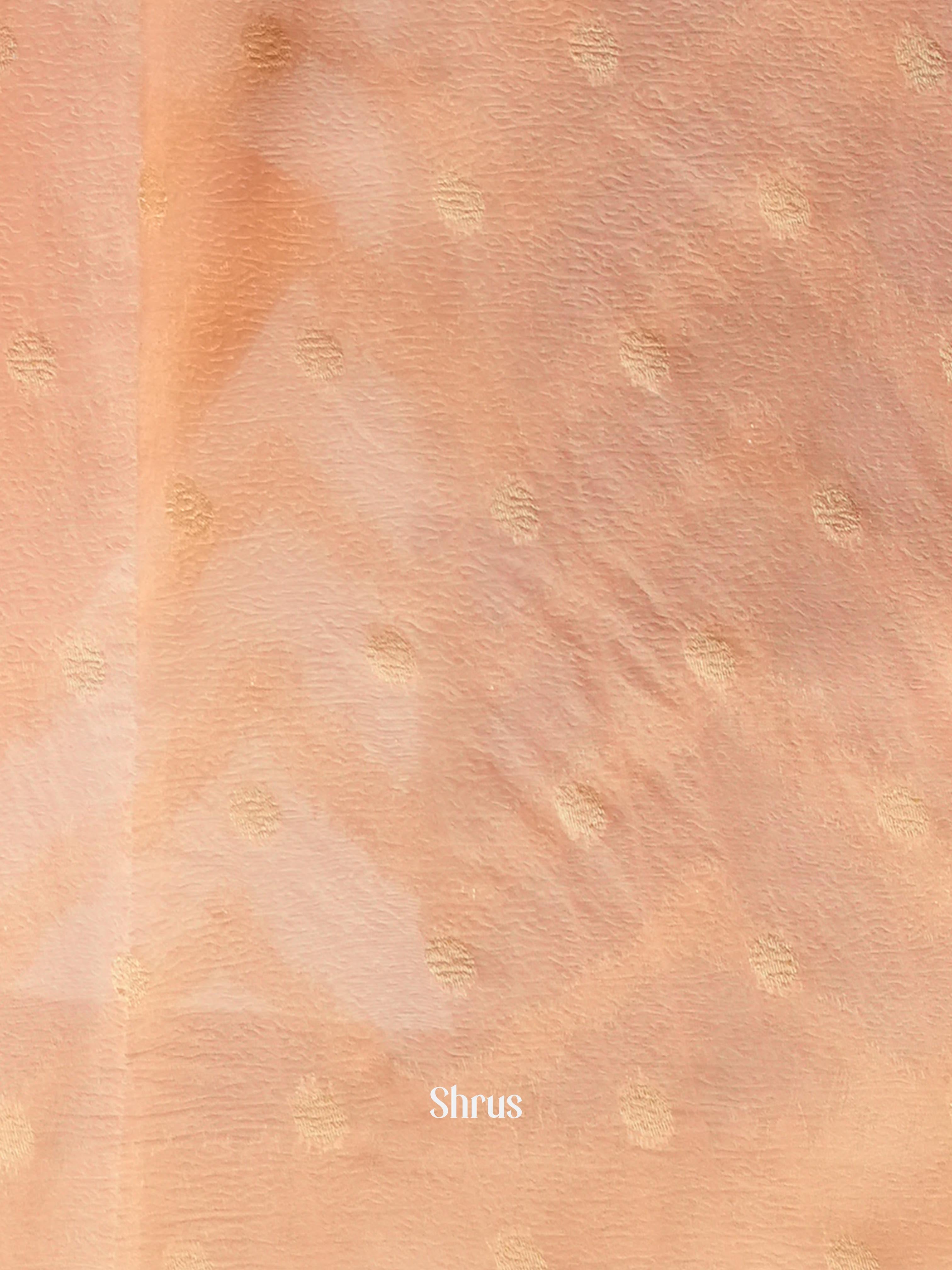 Peach - Bamboo silk Saree - Shop on Shrus.com