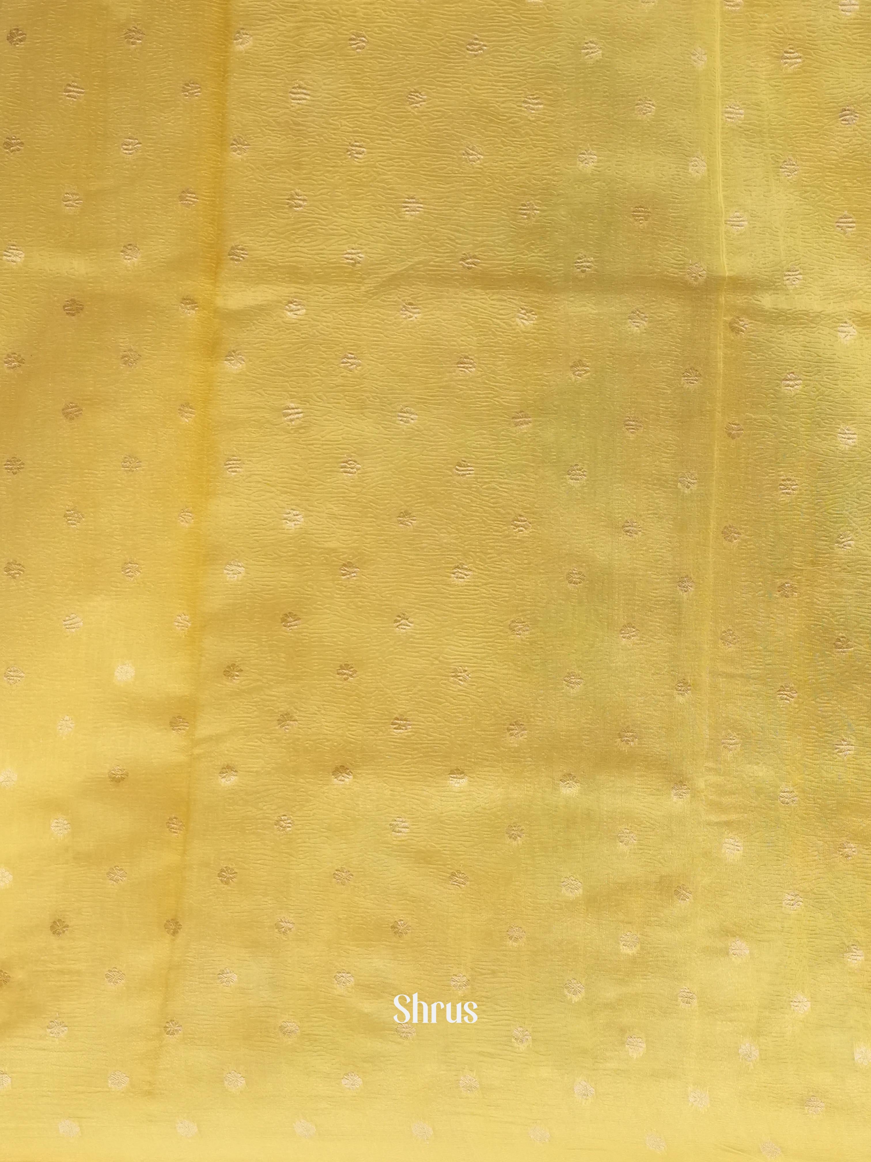 Yellow - Bamboo silk Saree - Shop on Shrus.com