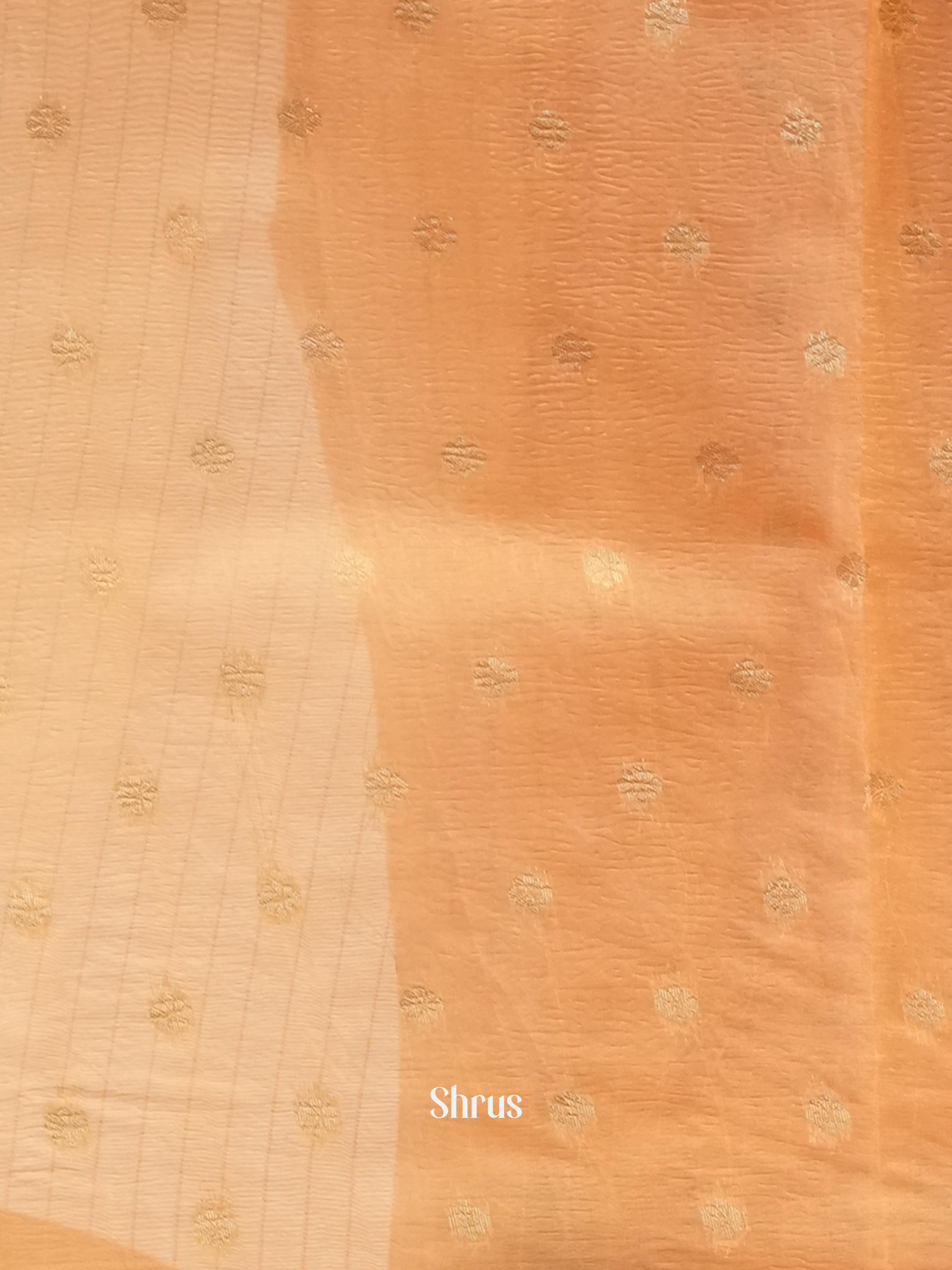 Peach - Bamboo silk Saree - Shop on Shrus.com