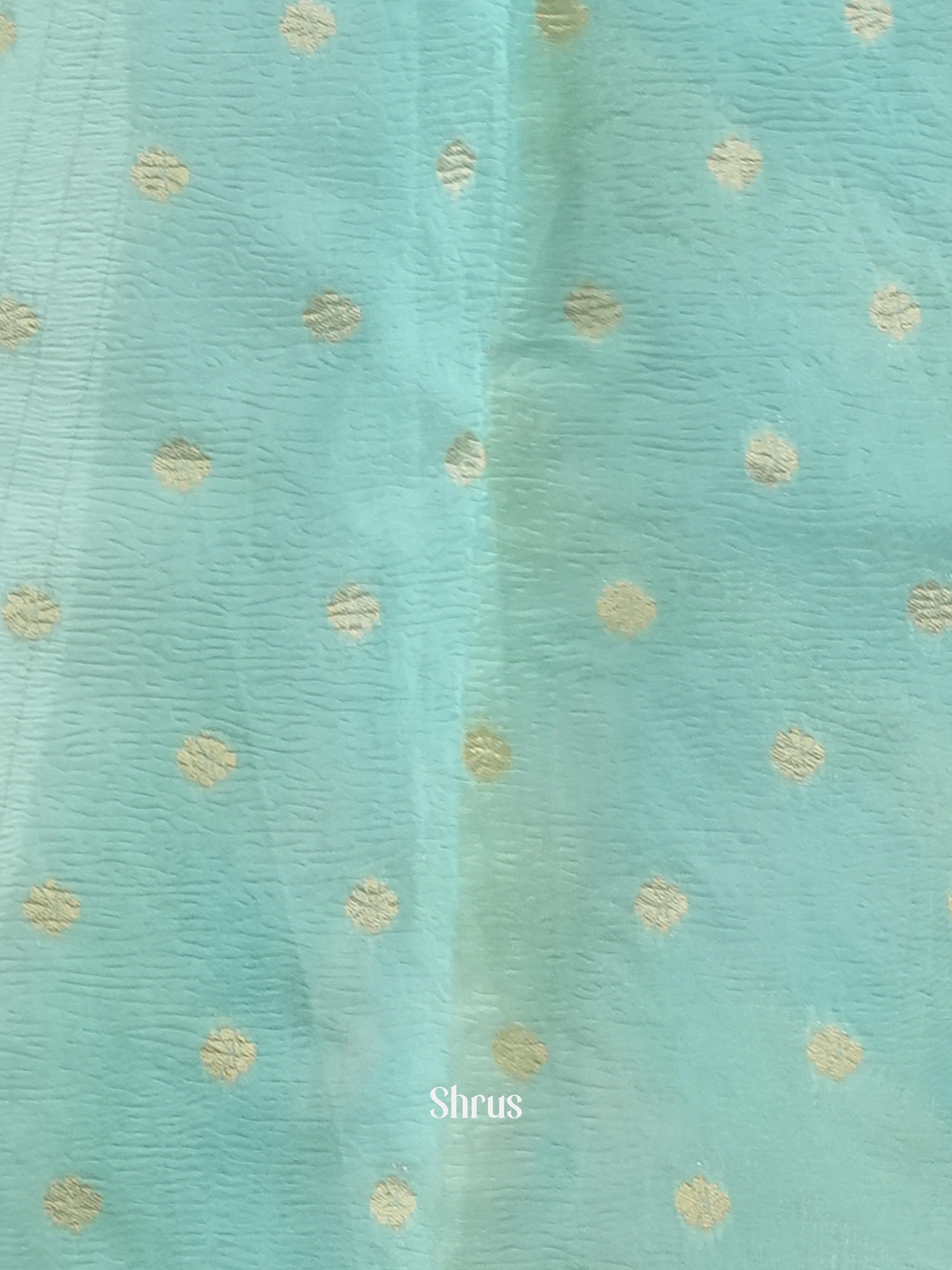 Teal - Bamboo silk Saree - Shop on Shrus.com
