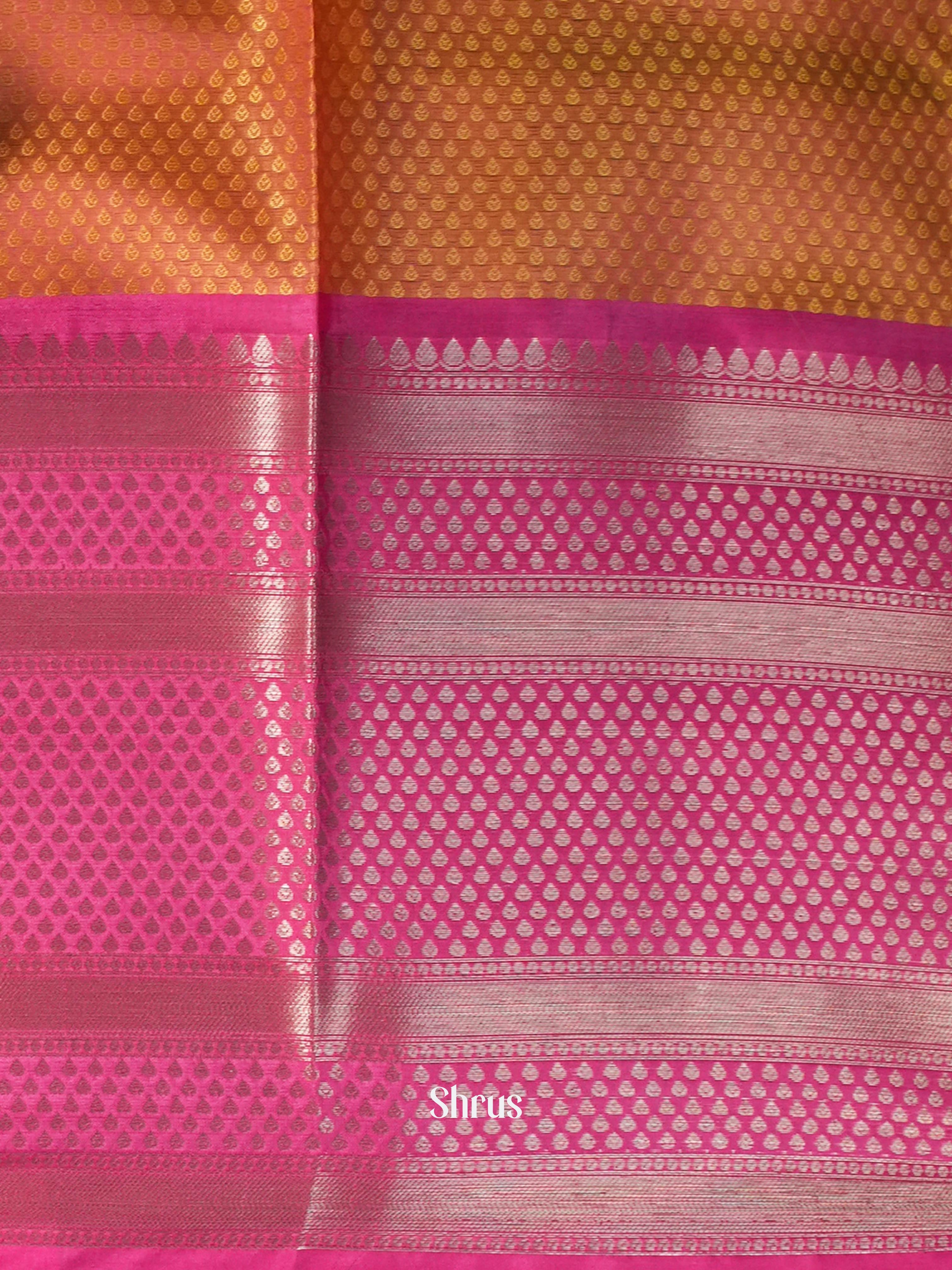 Mustard & Pink - Tanchoi Saree - Shop on Shrus.com