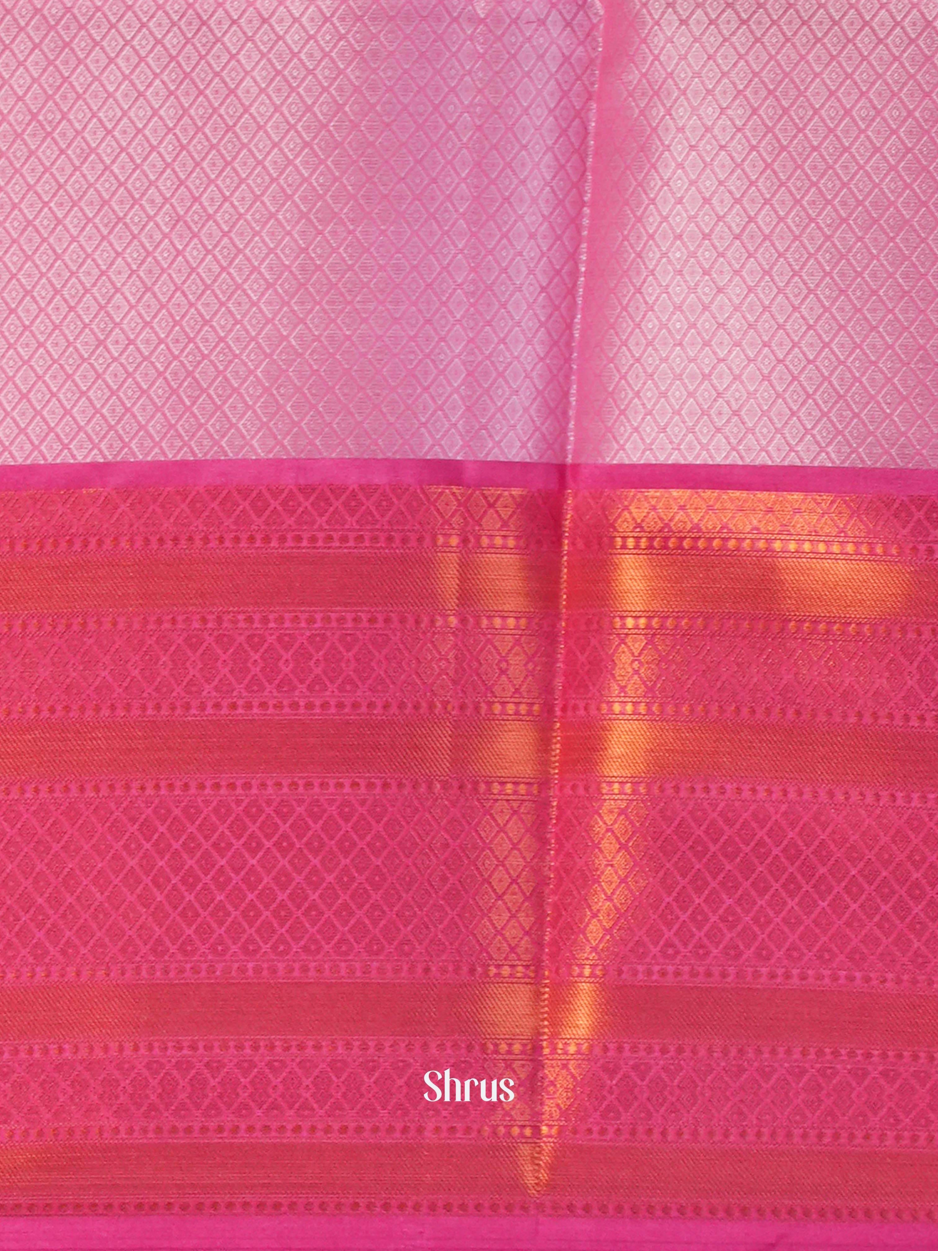 White & Pink - Tanchoi Saree - Shop on Shrus.com