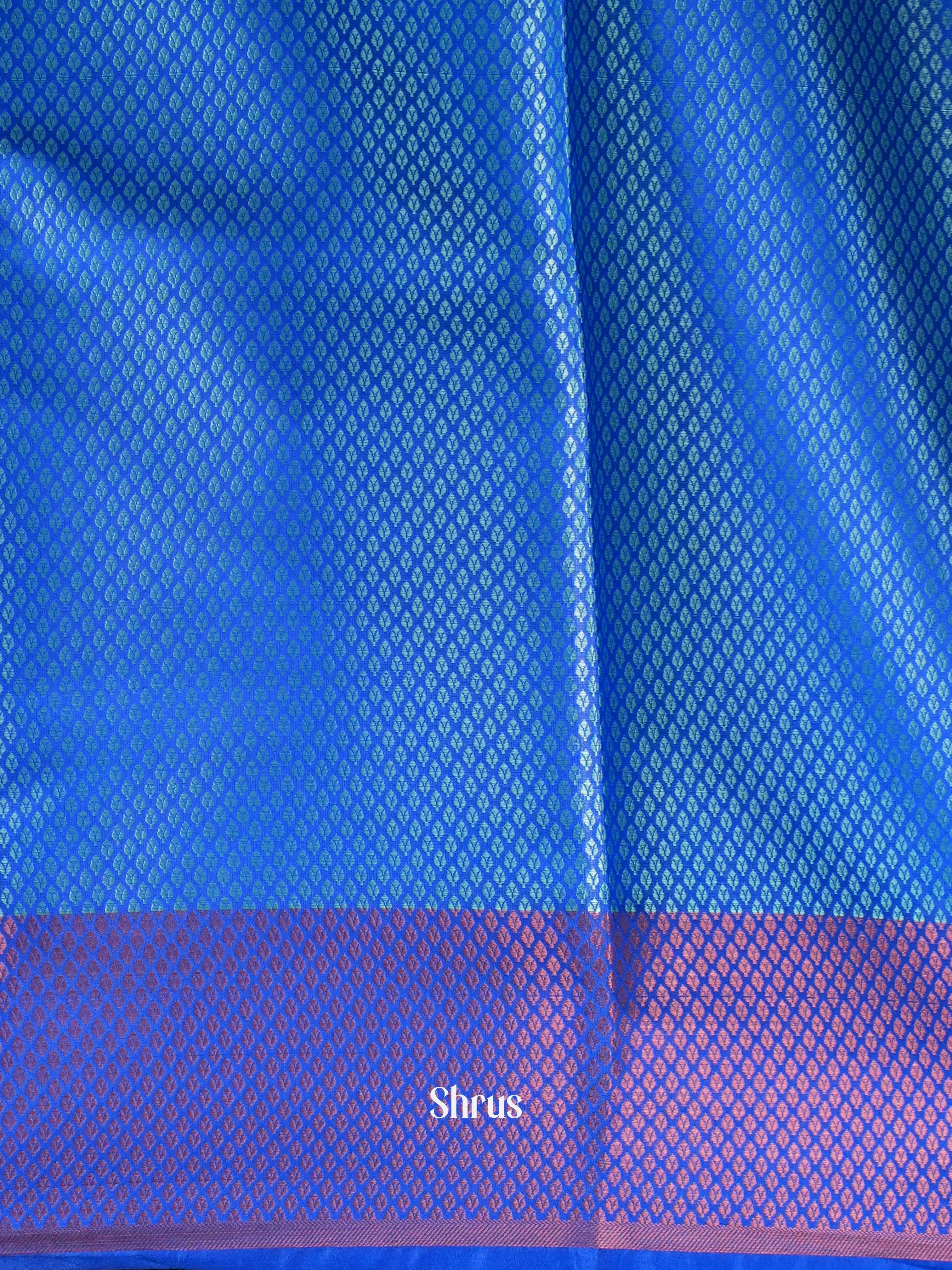 Teal & Blue - Tanchoi Saree - Shop on Shrus.com