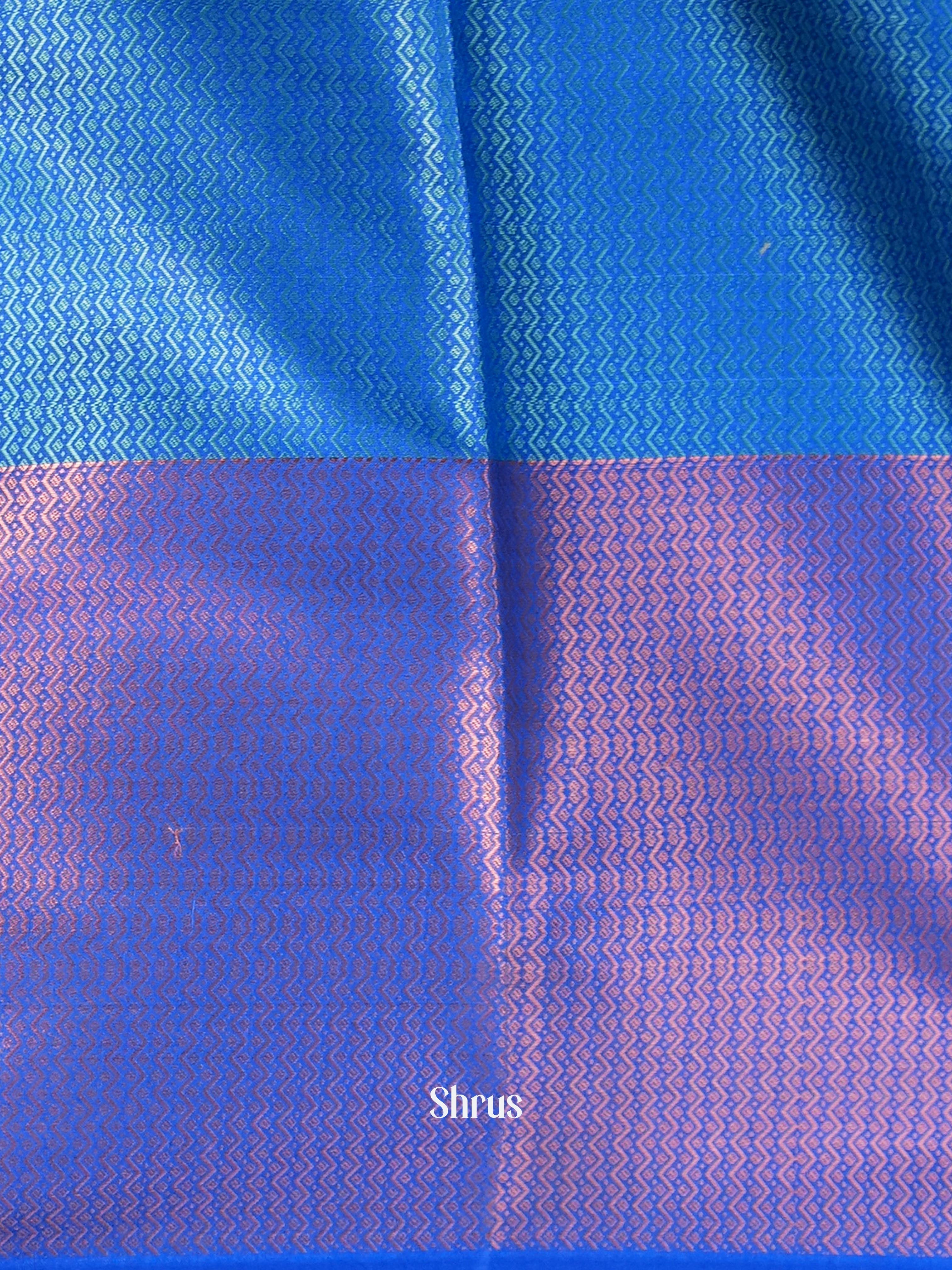 Teal & Blue - Tanchoi Saree - Shop on Shrus.com