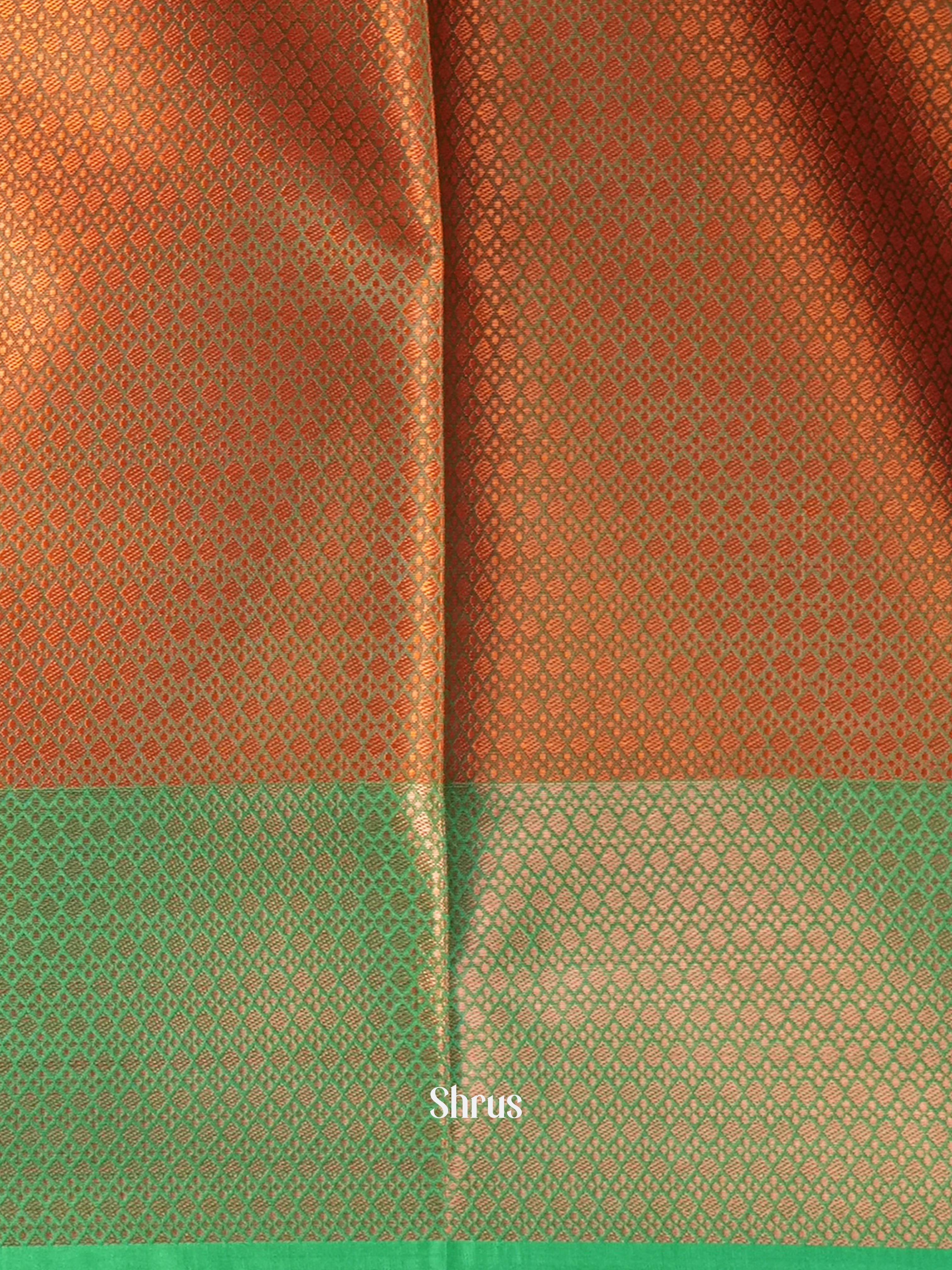 Orange& Green - Tanchoi Saree - Shop on Shrus.com