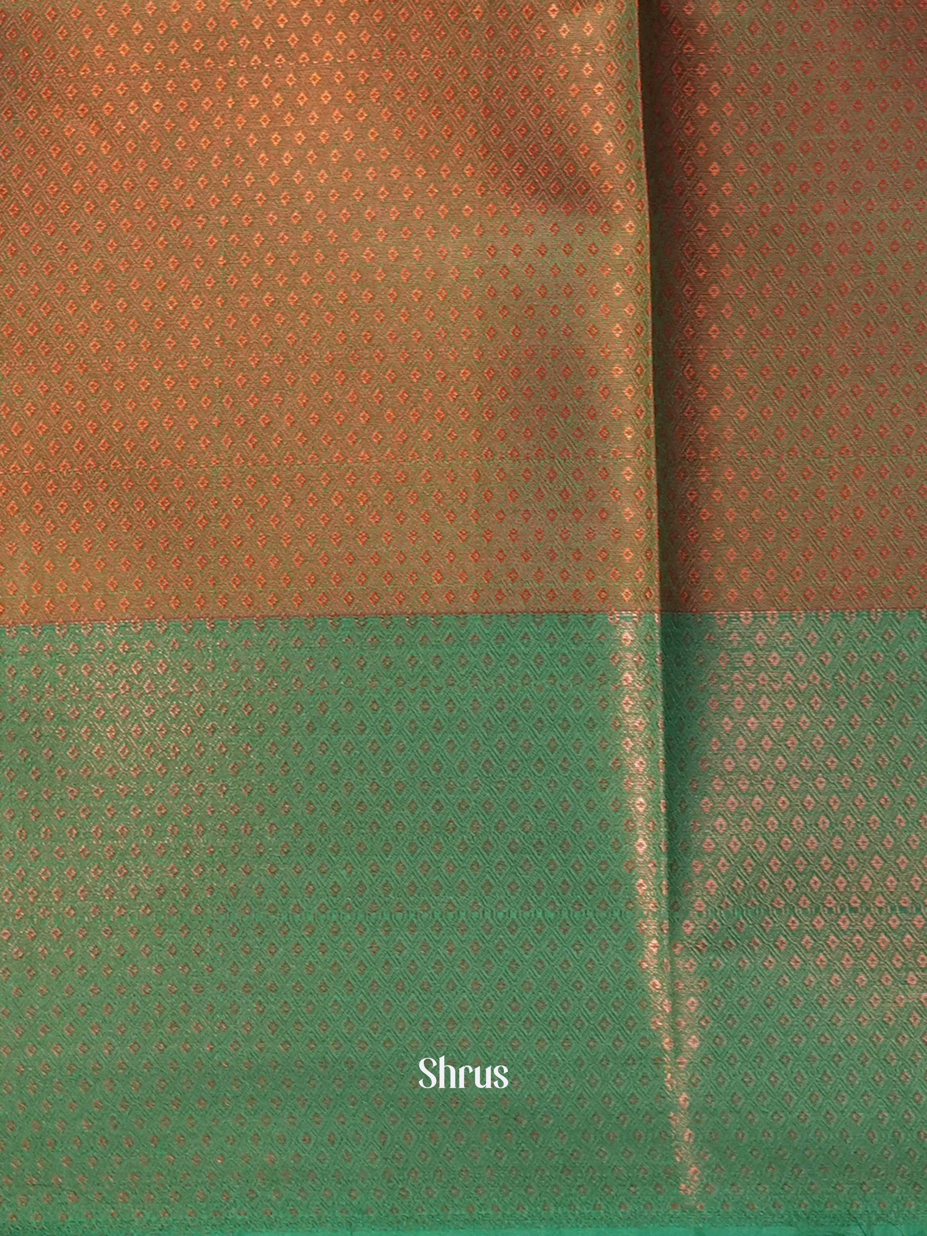 Brick Red & Green- Tanchoi Saree - Shop on Shrus.com