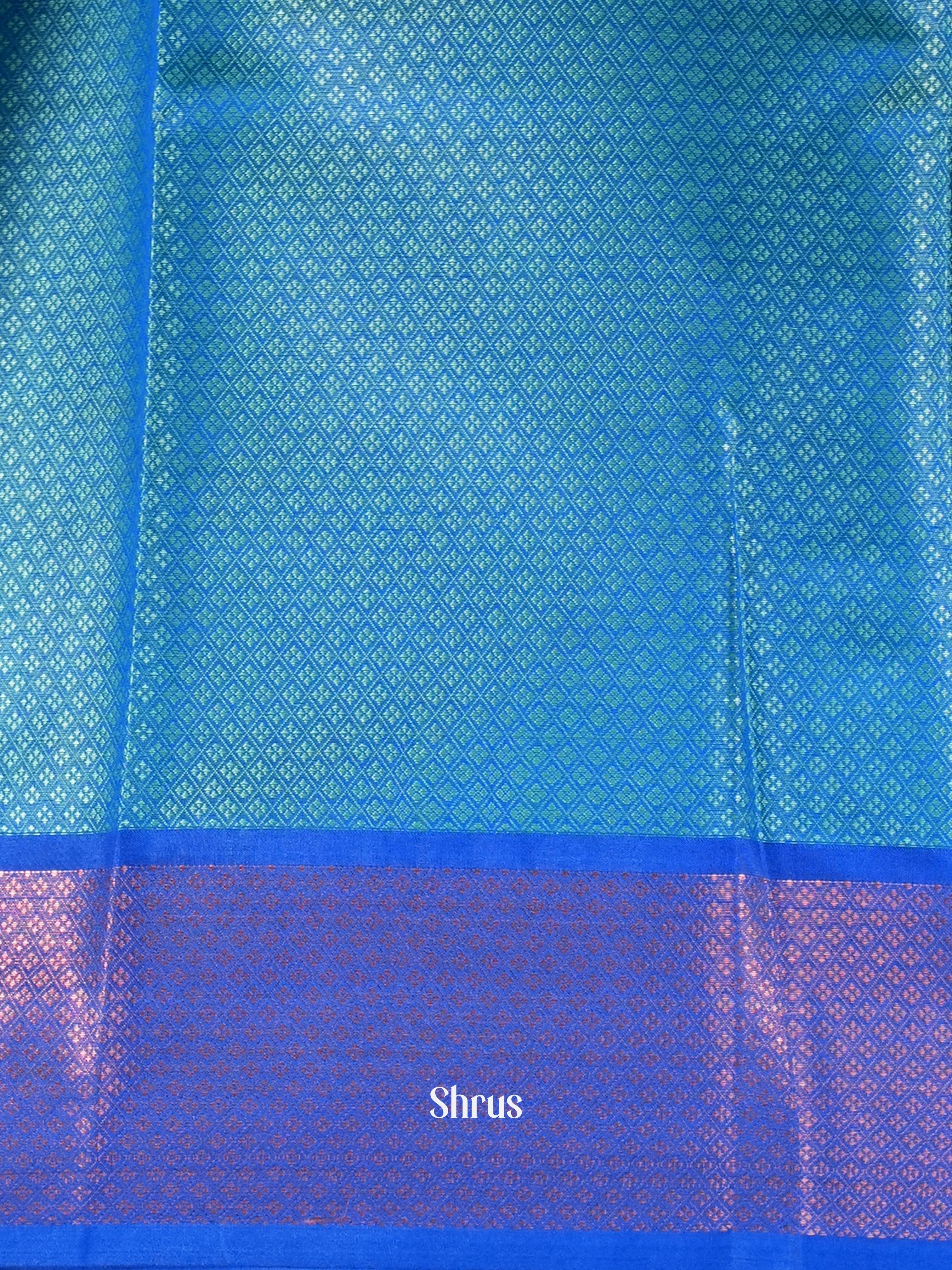 Teal & Blue - Tanchoi Saree - Shop on Shrus.com