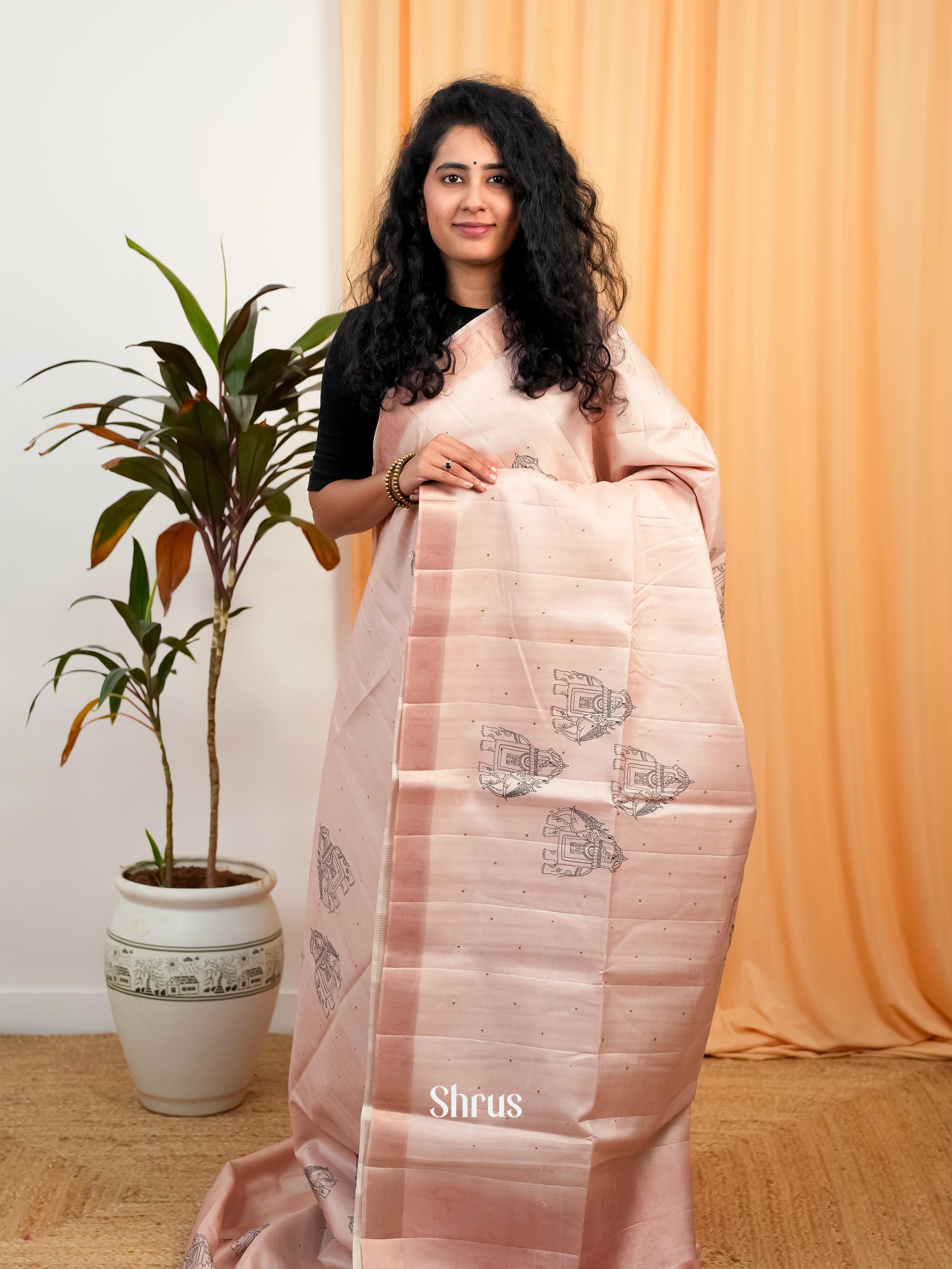 Pastel Shade - Moonga Saree - Shop on Shrus.com