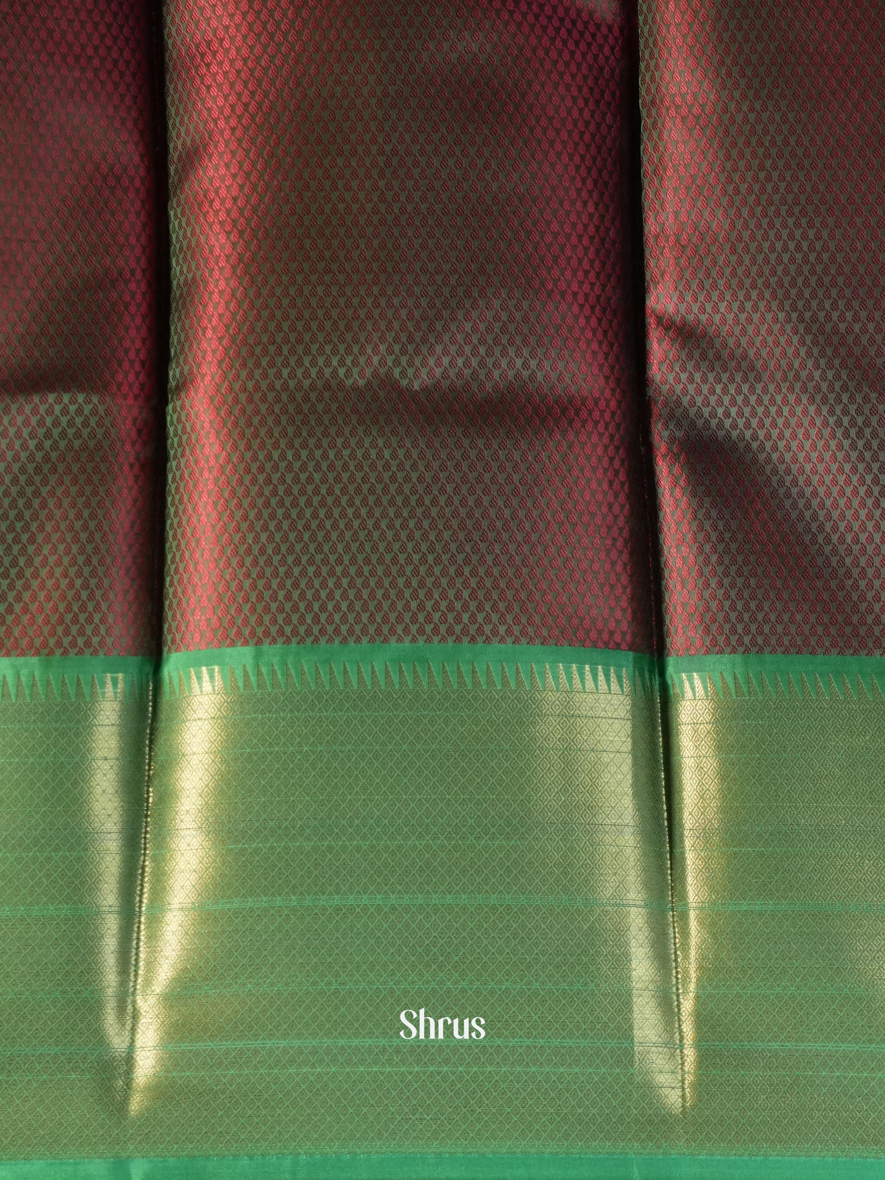 Maroon & Green - Tanchoi Saree - Shop on Shrus.com