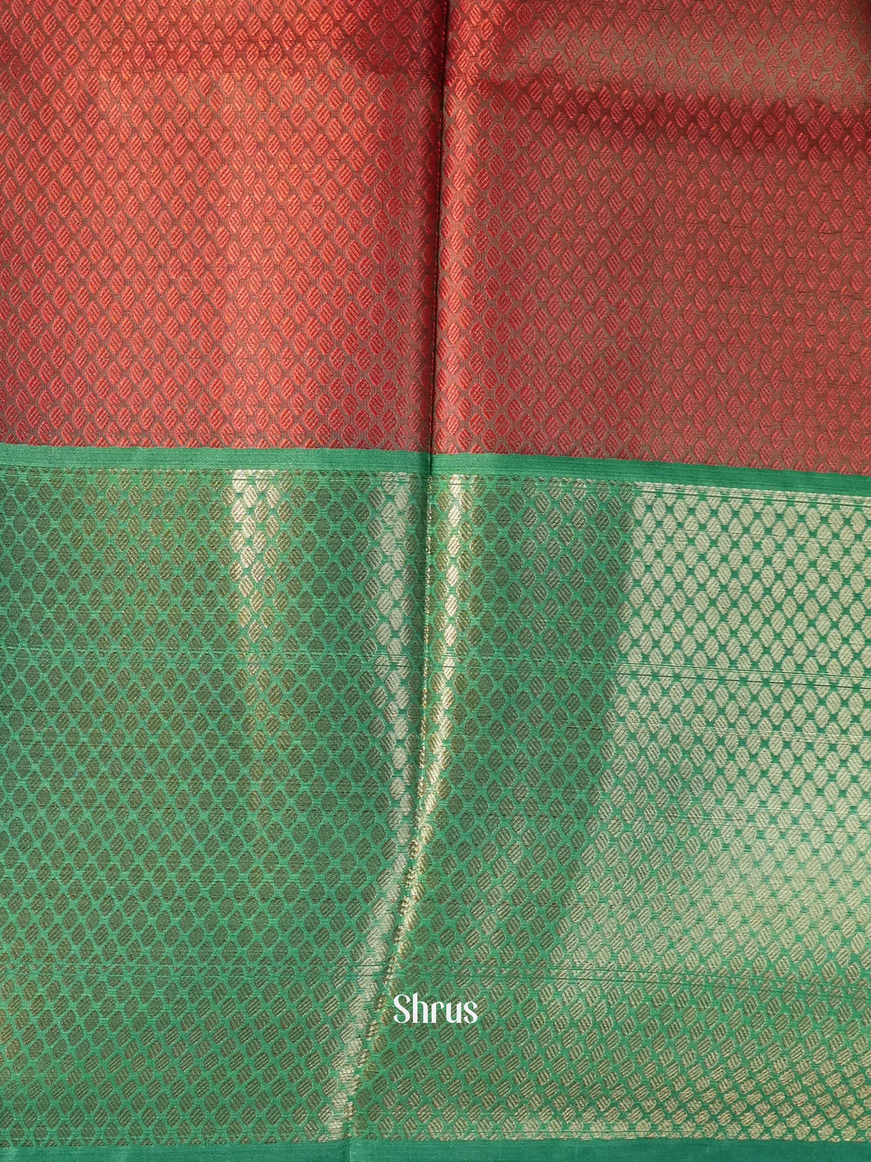 Red & Green - Tanchoi Saree - Shop on Shrus.com