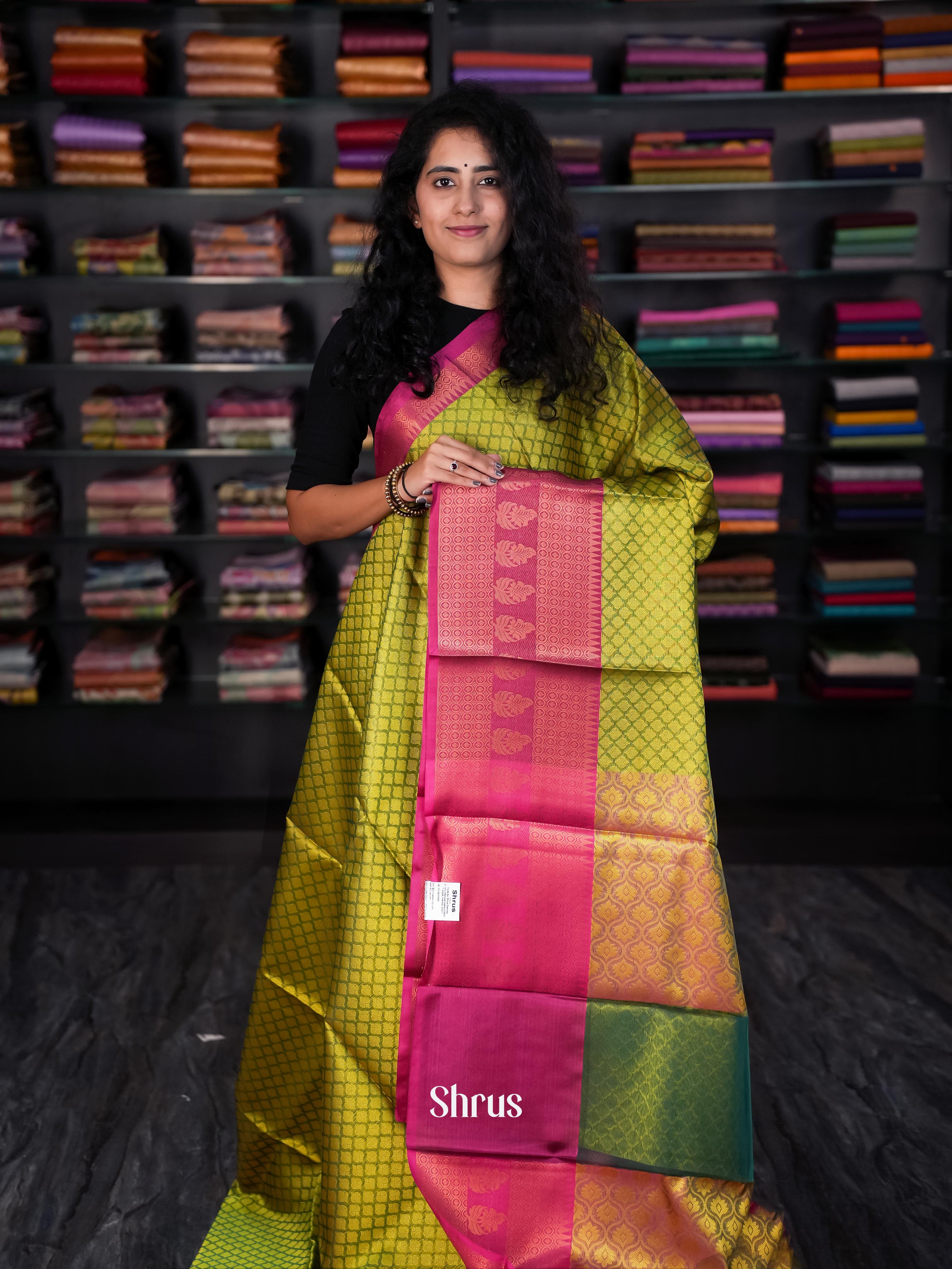 Green & Maroon - Tanchoi Saree - Shop on Shrus.com