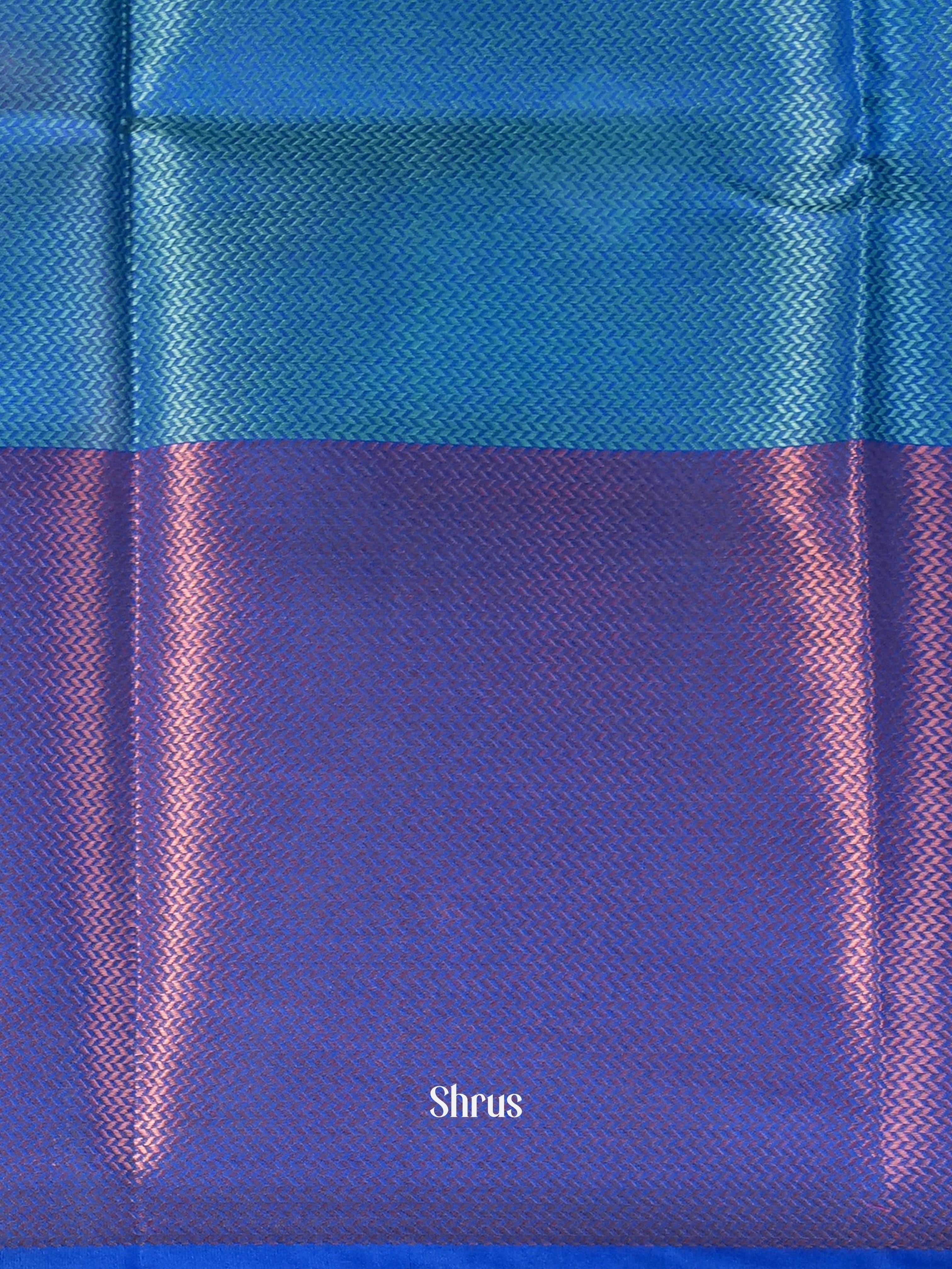 Teal & Blue - Tanchoi Saree - Shop on Shrus.com