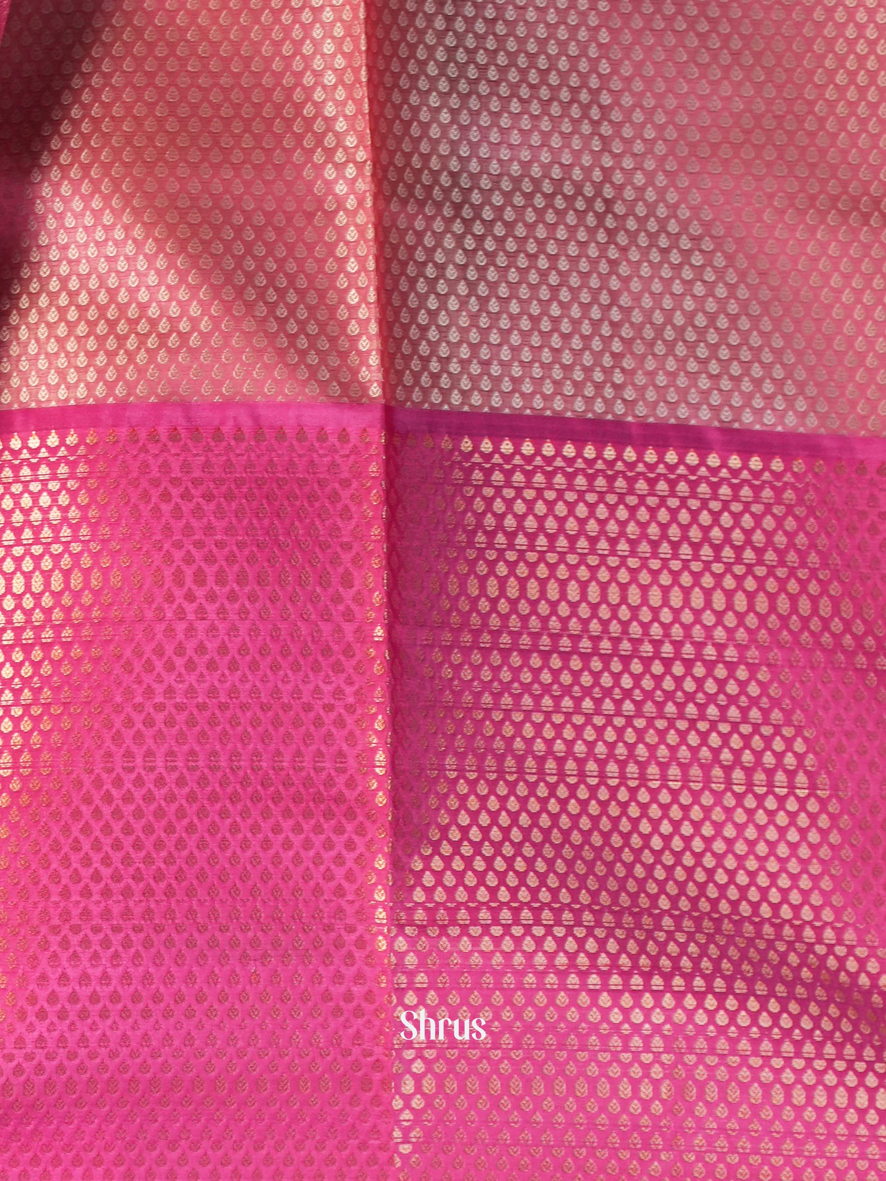 Peach & Pink - Tanchoi Saree - Shop on Shrus.com