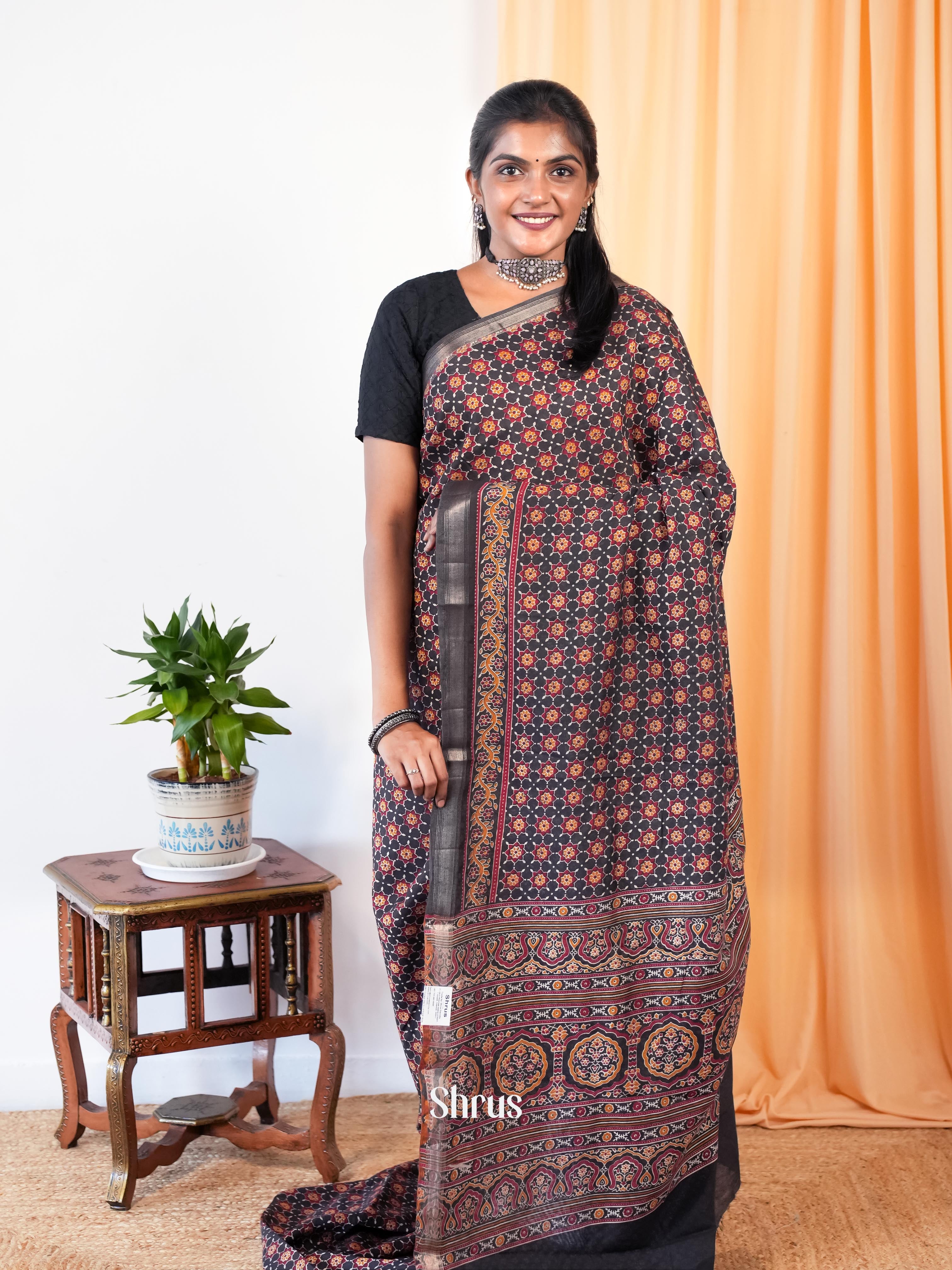 Black - Art Modal Saree - Shop on Shrus.com