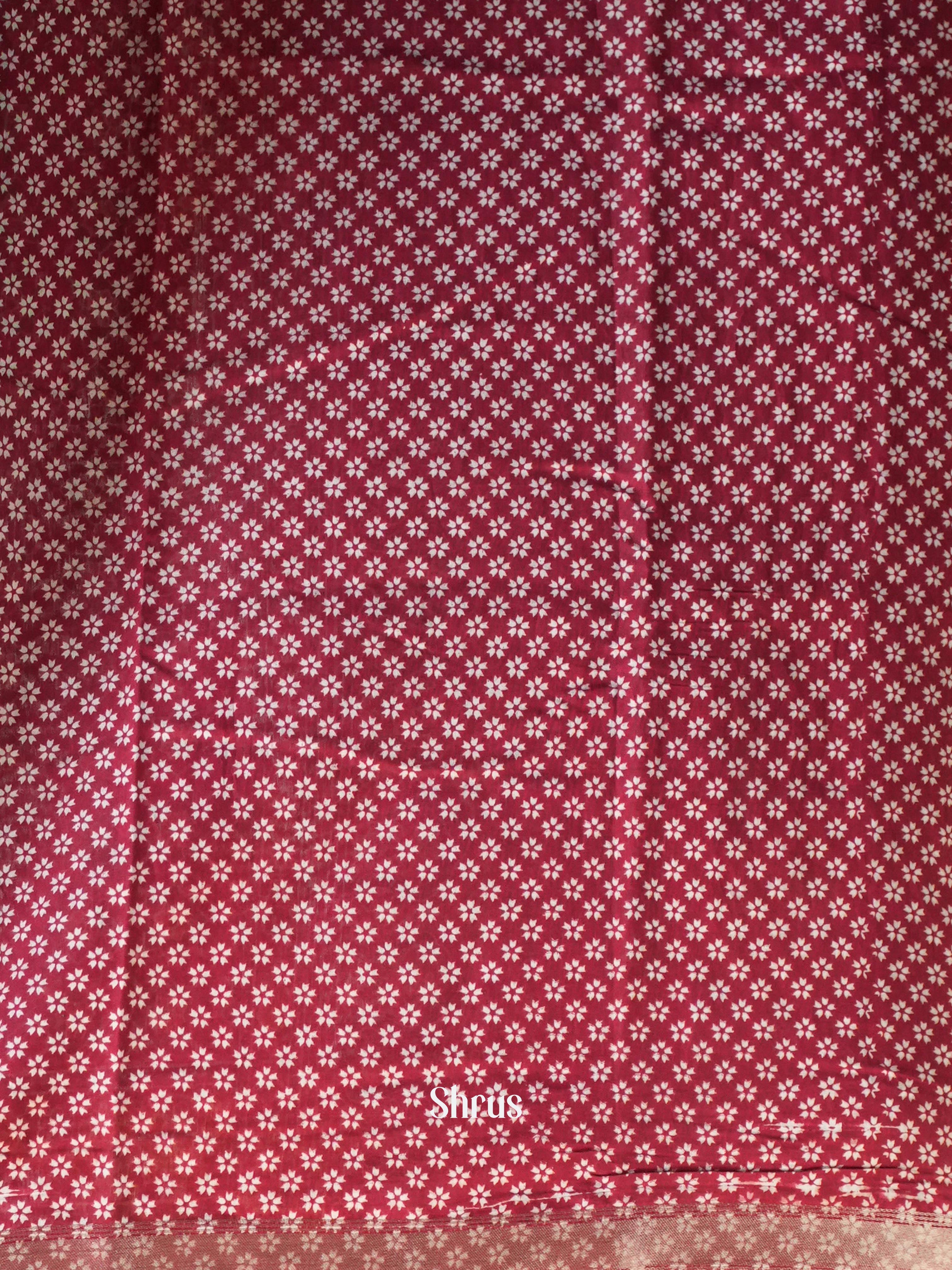 Maroon - Art Modal Saree - Shop on Shrus.com
