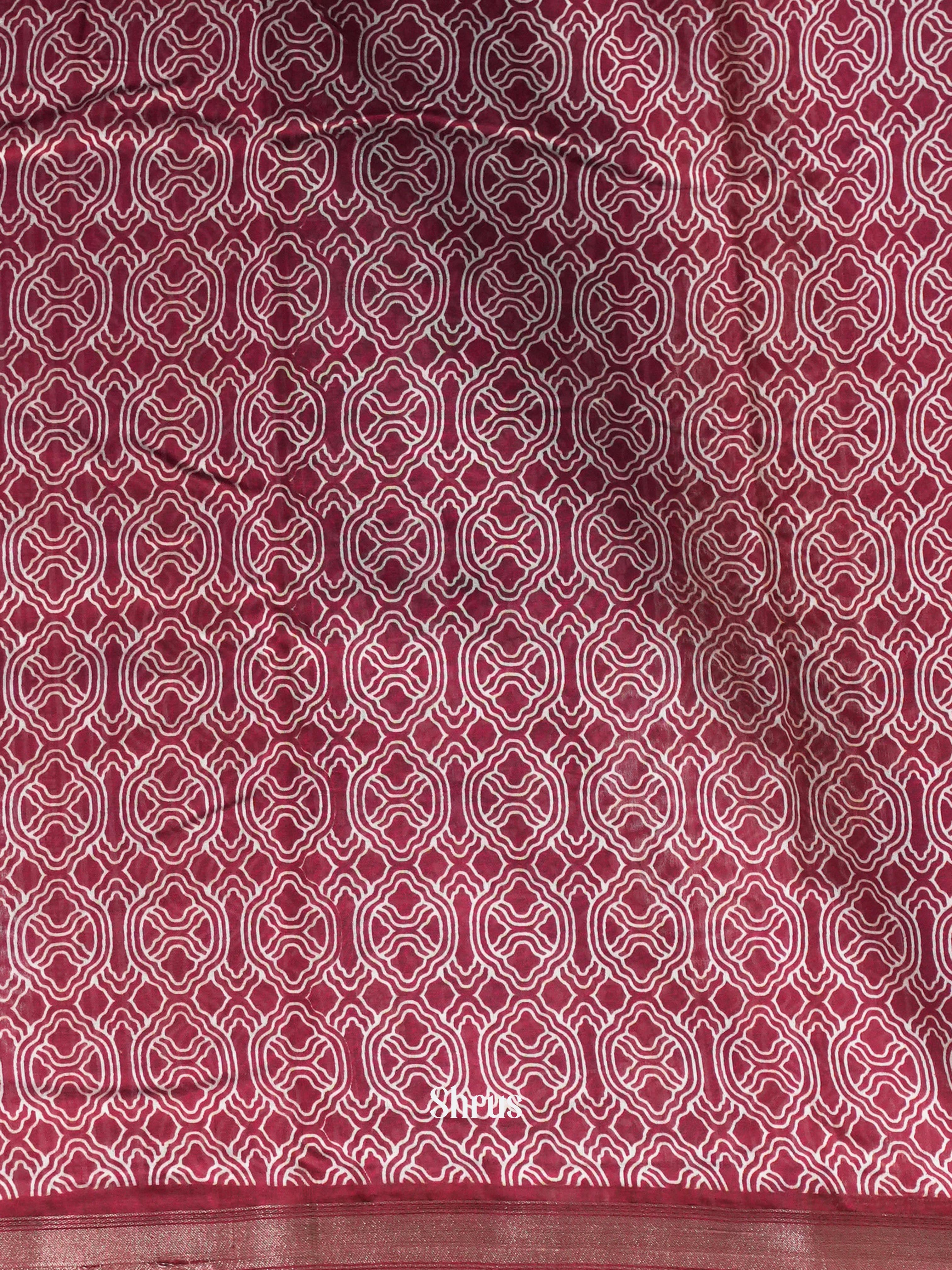 Black & Maroon - Art Modal Saree - Shop on Shrus.com