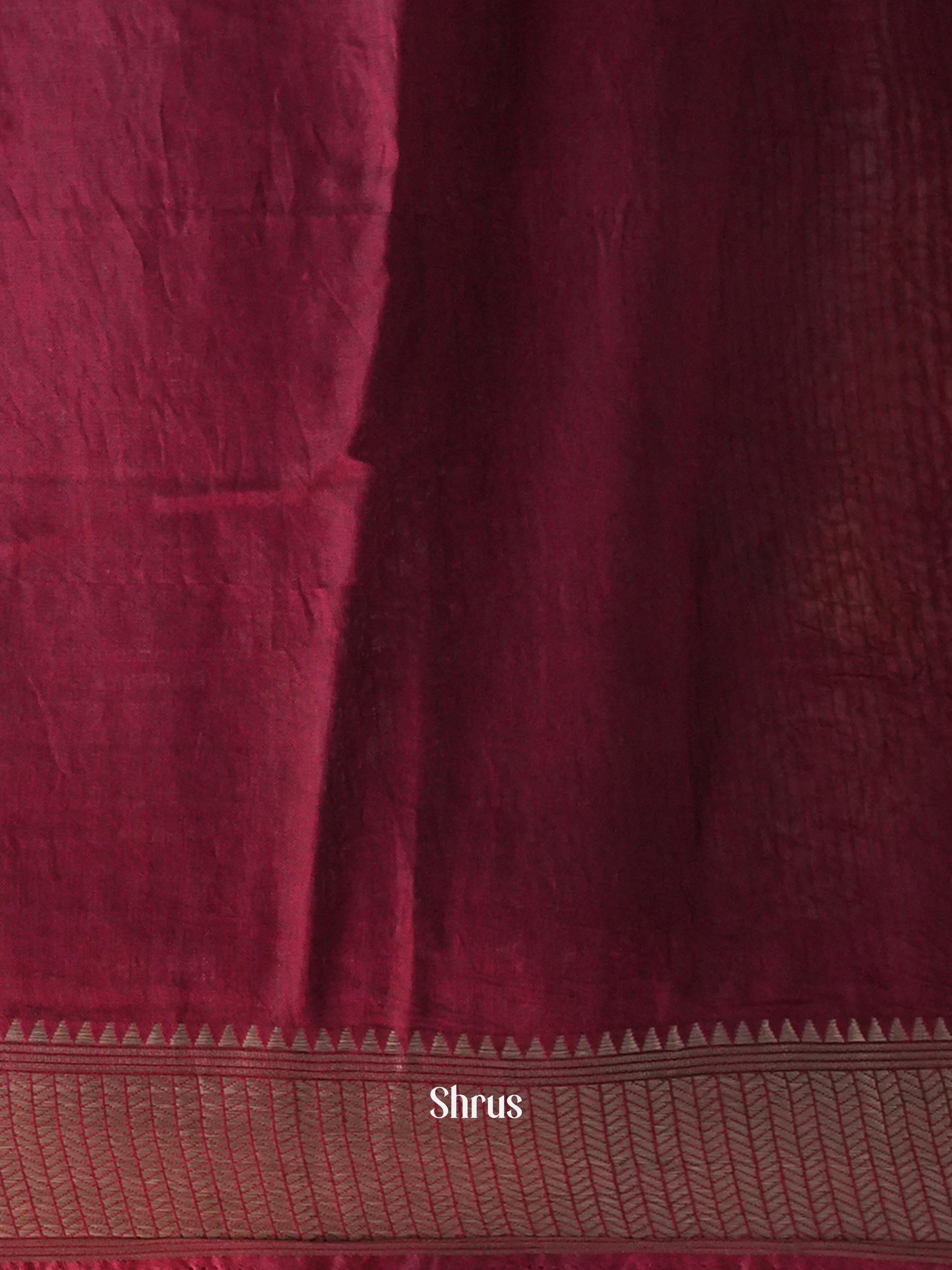 Black & Maroon - Art Modal Saree - Shop on Shrus.com