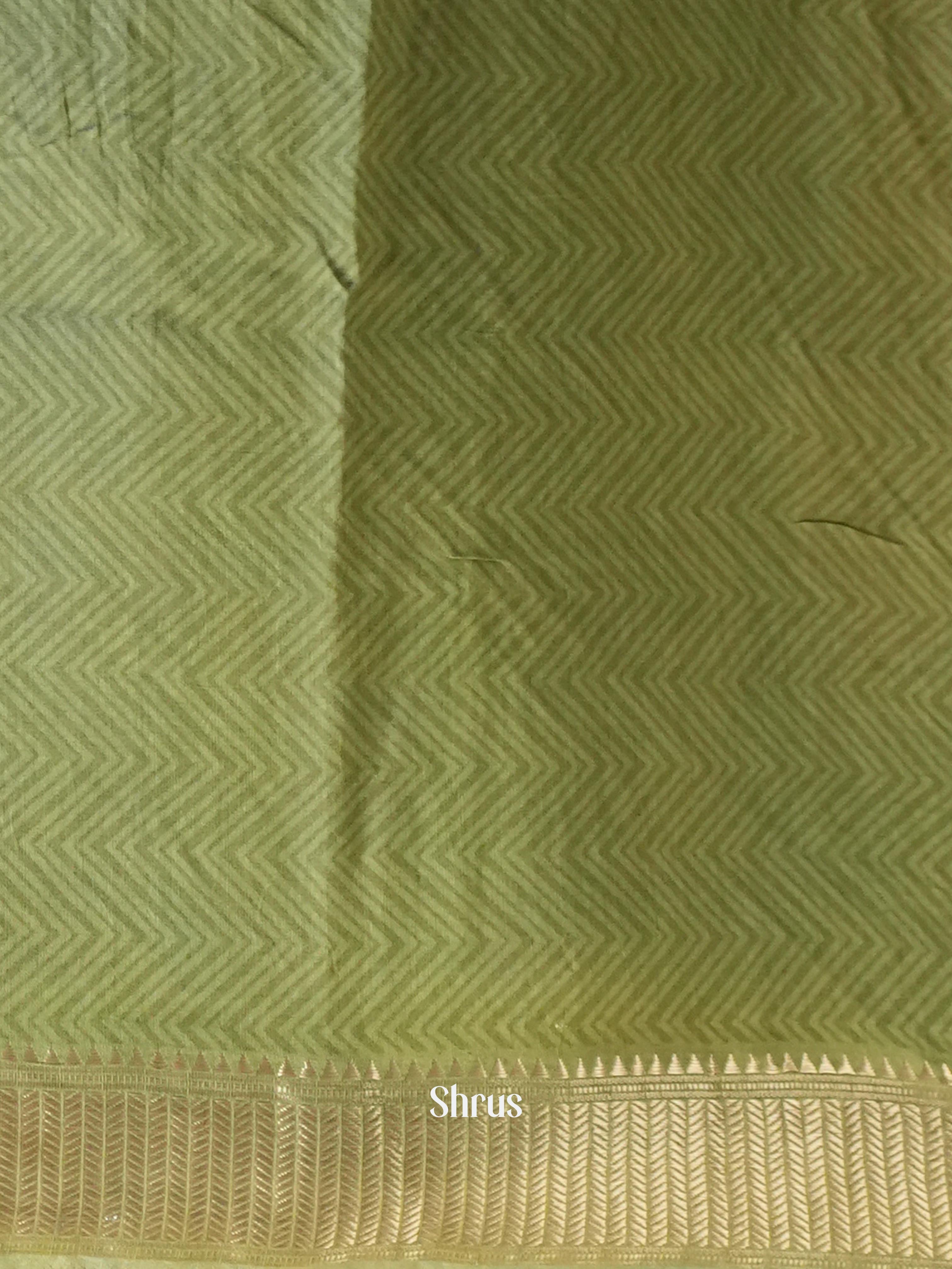 Brown & Green - Art Modal Saree - Shop on Shrus.com