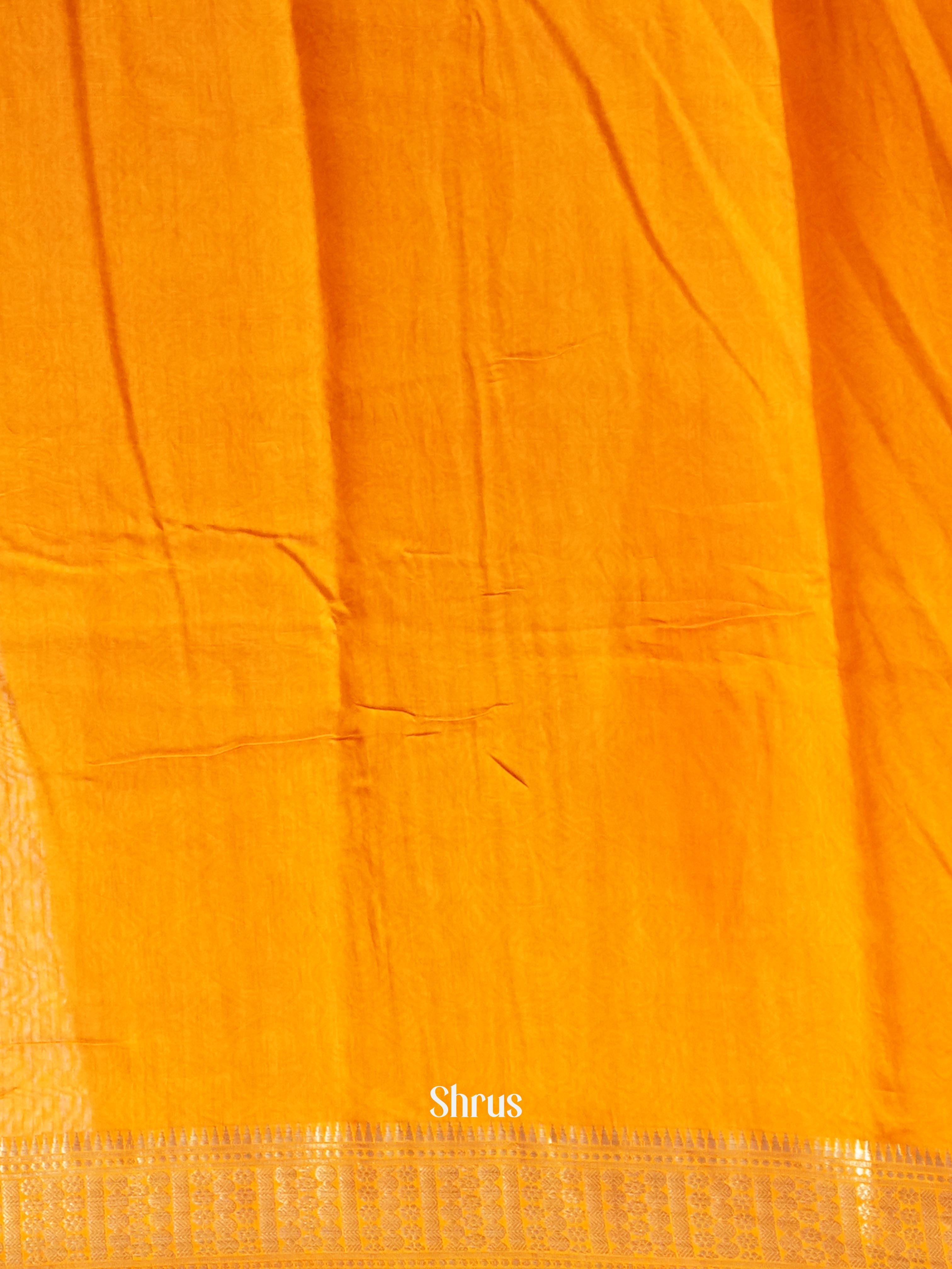 Green & Orange - Art Modal Saree - Shop on Shrus.com