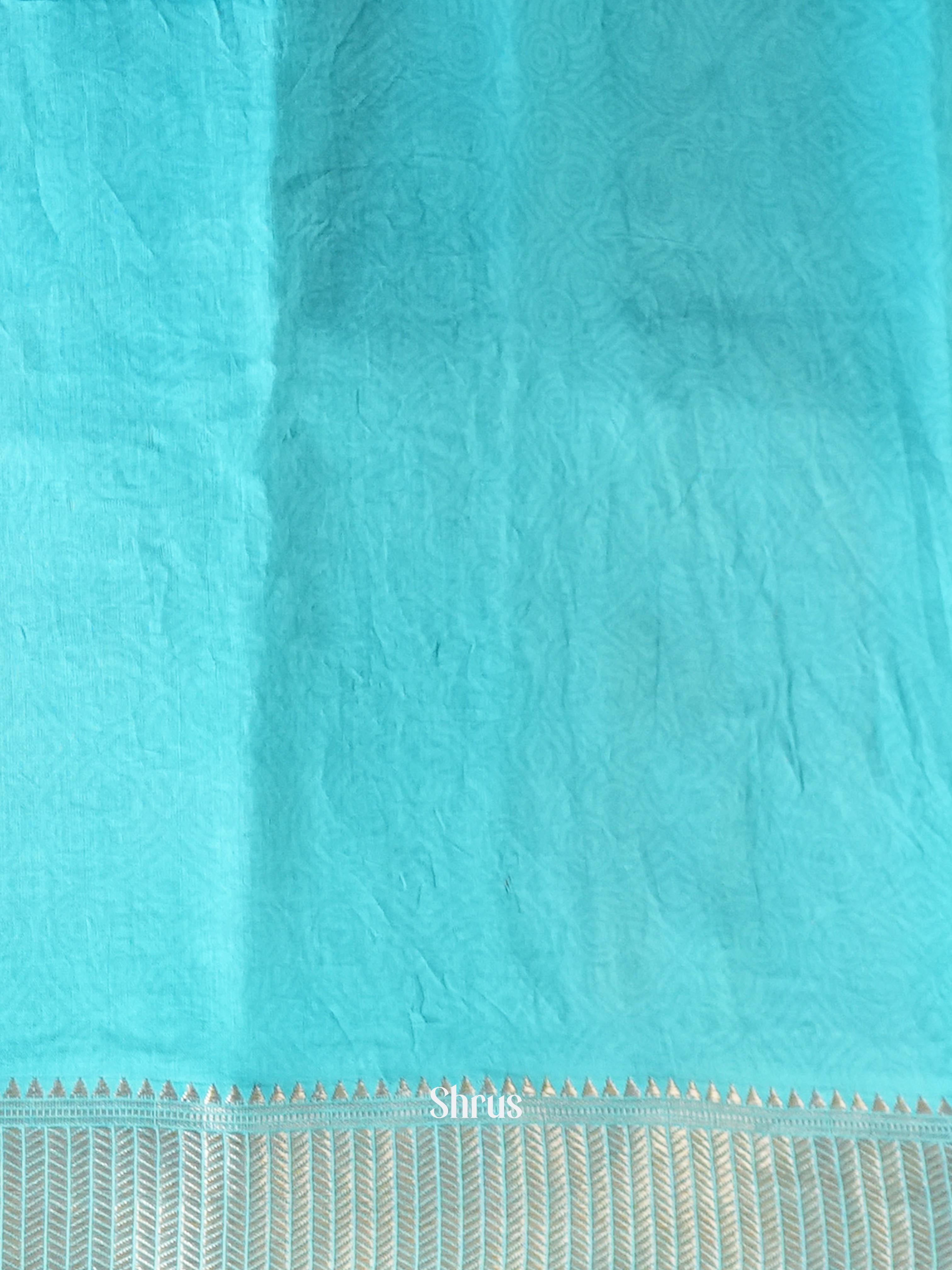 Teal- Art Modal Saree - Shop on Shrus.com