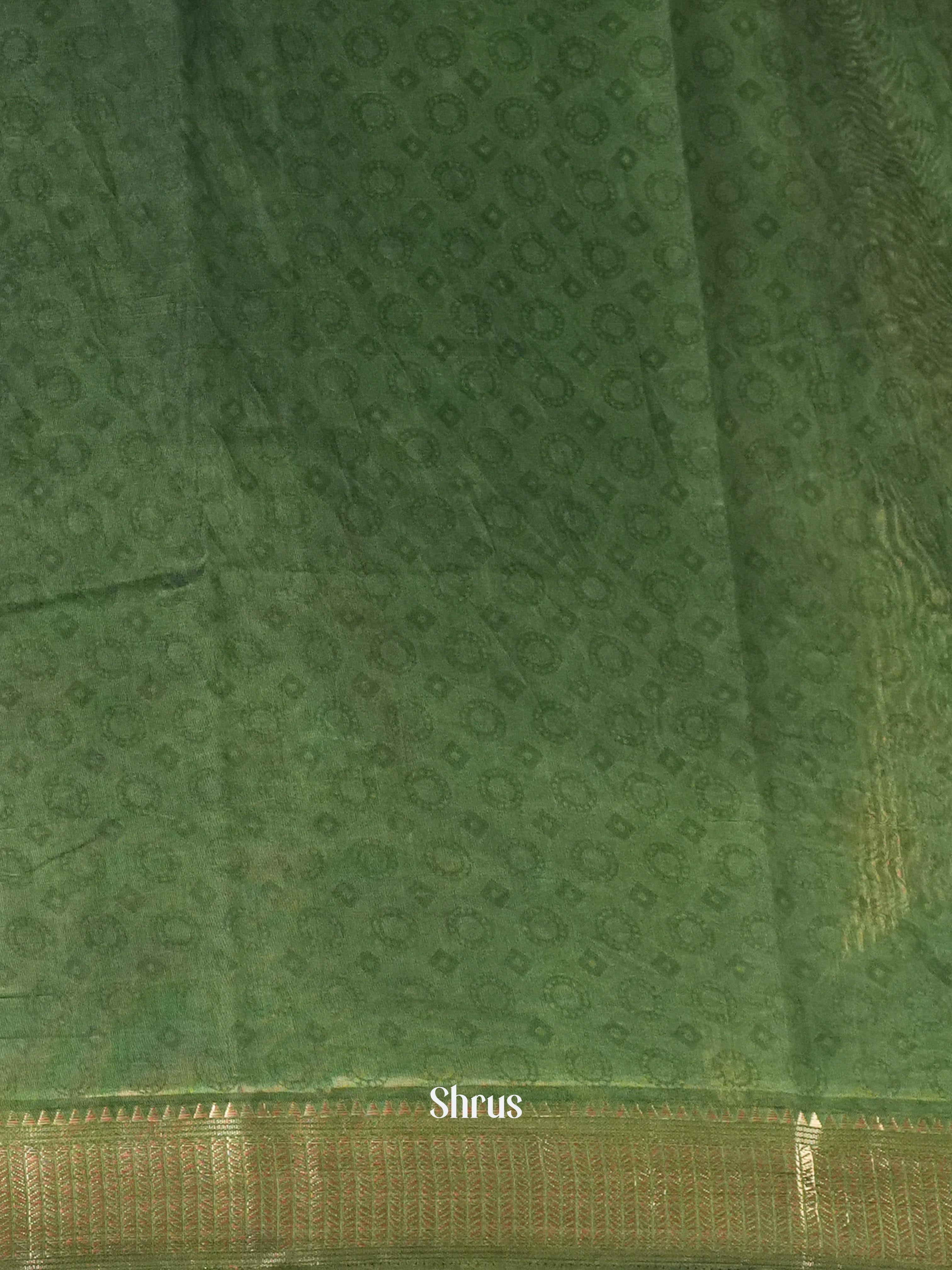 Brown & Green - Art Modal Saree - Shop on Shrus.com