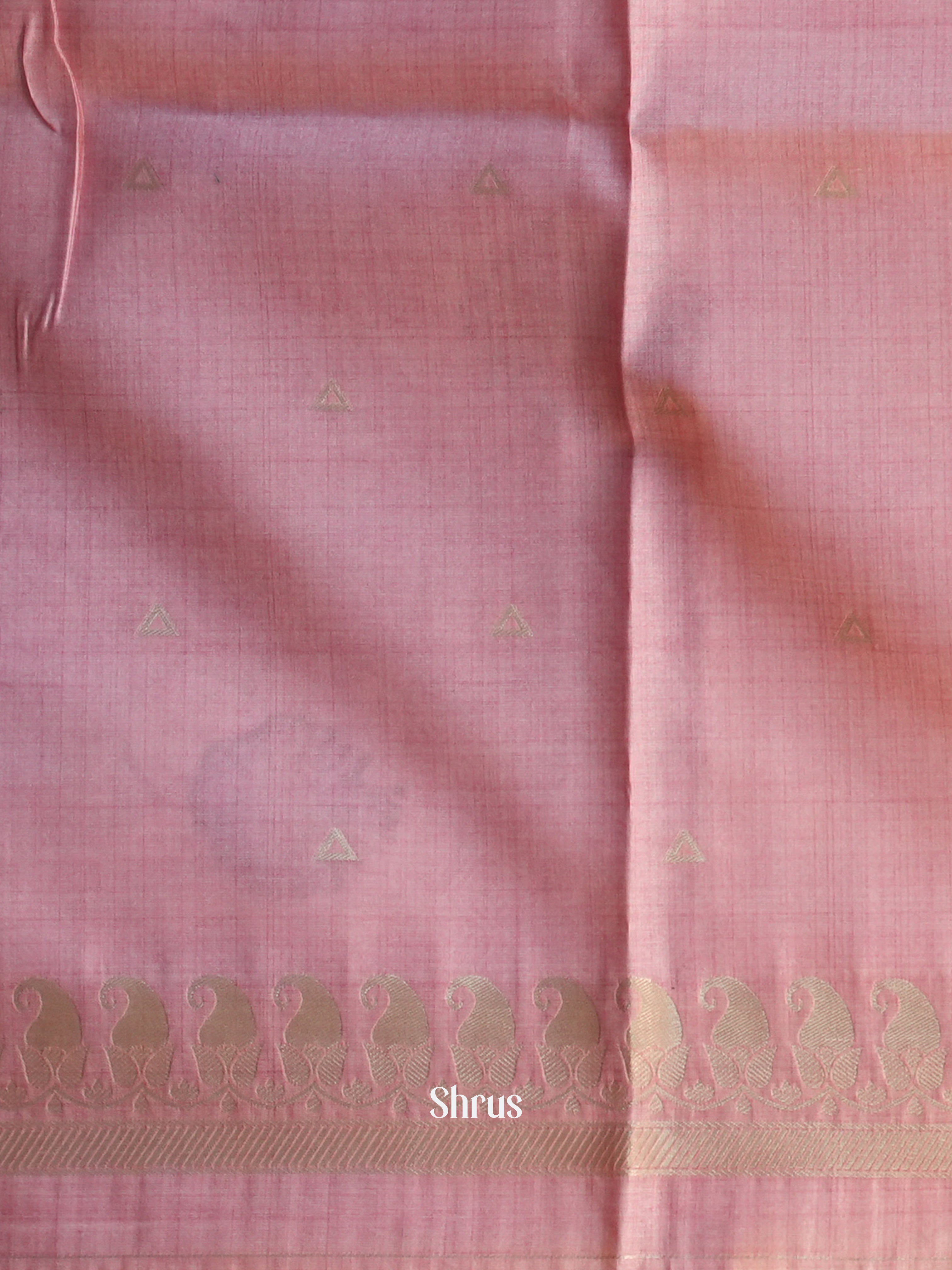 Pastel Pink - Semi Tussar Saree - Shop on Shrus.com
