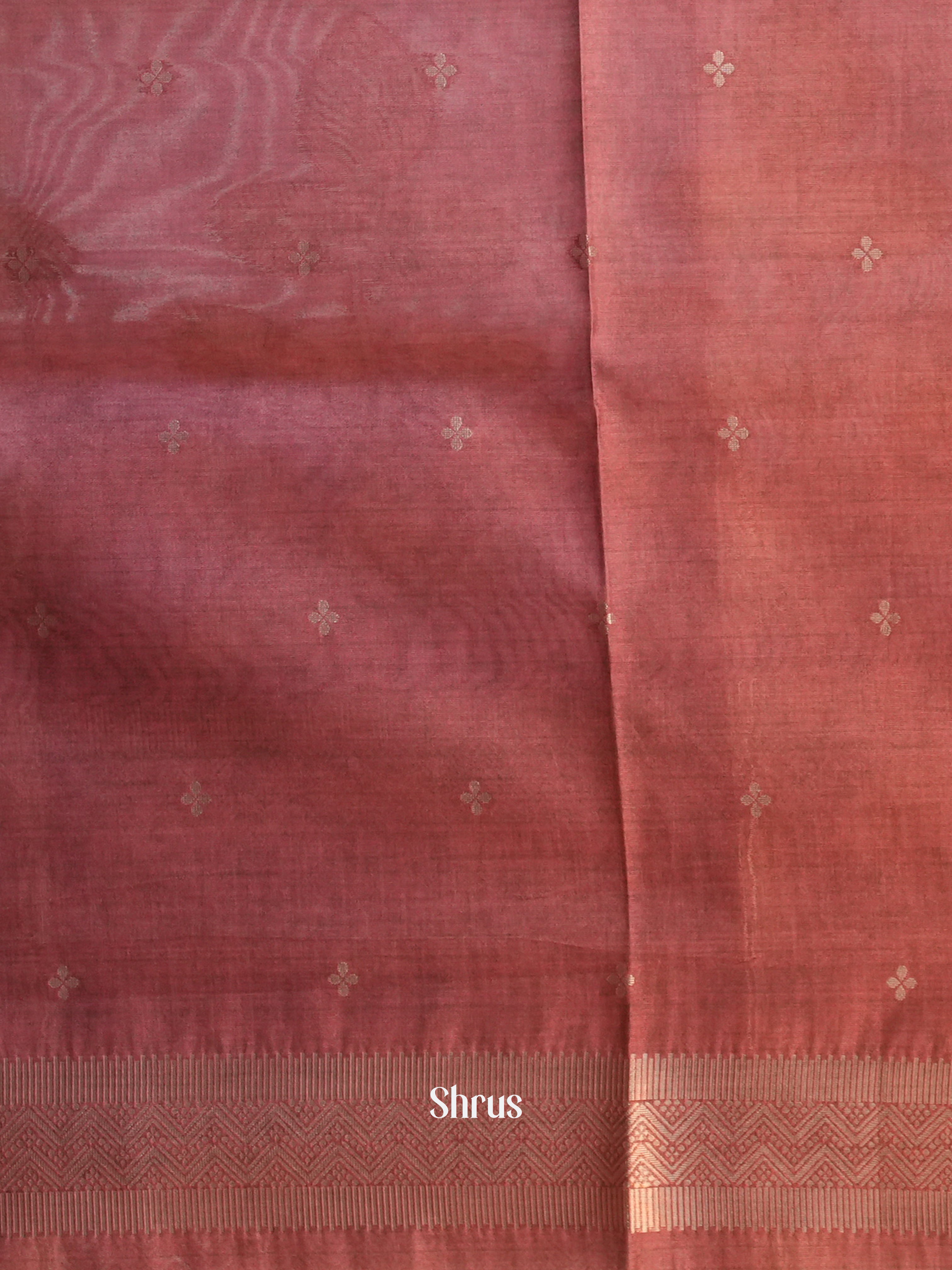 Purple & Red - Semi Tussar Saree - Shop on Shrus.com